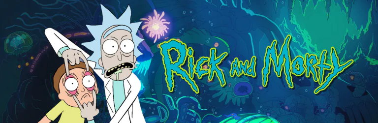Rick and Morty flaschen banner mobil