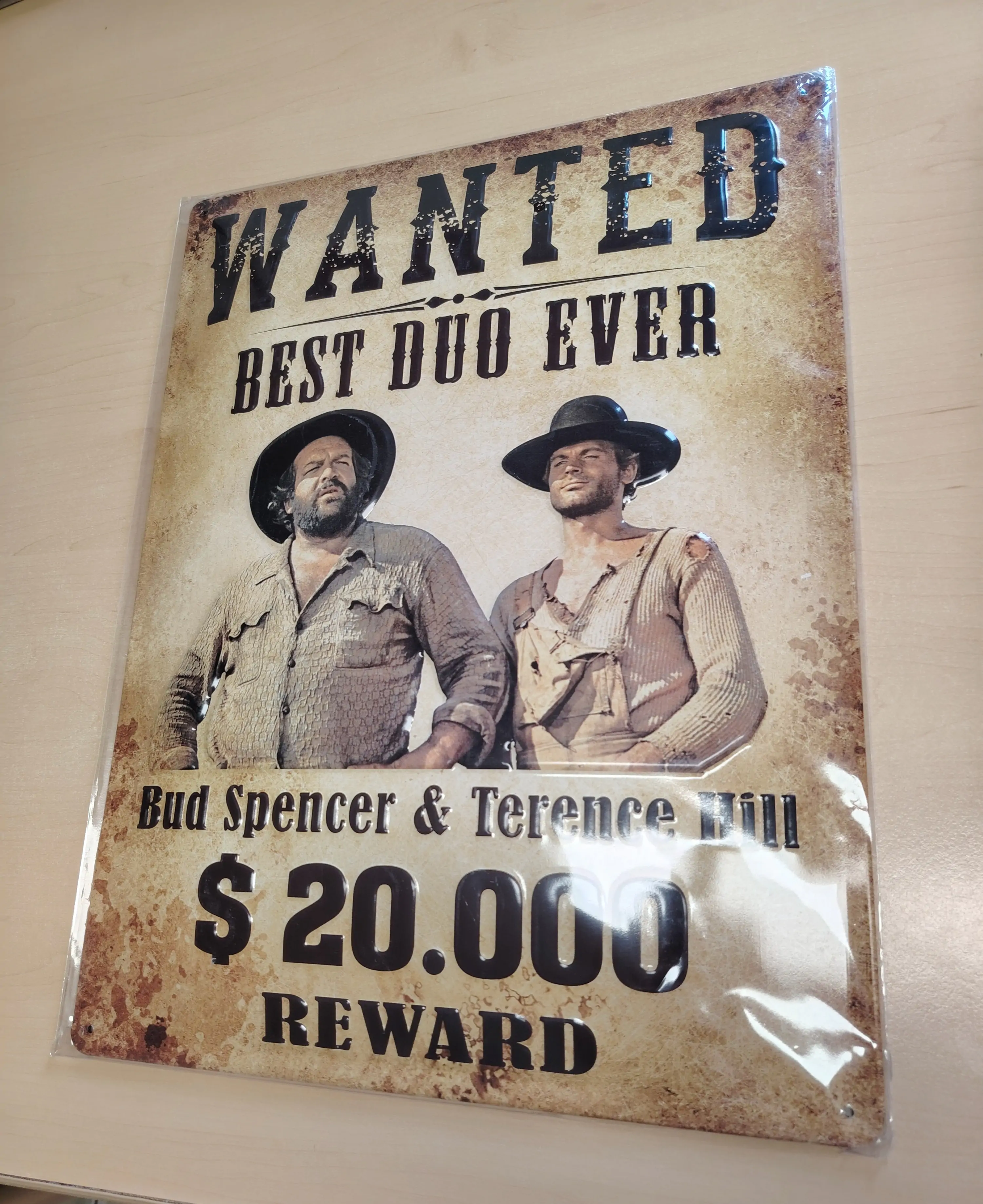 Bud Spencer & Terence Hill Blechschild Wanted 30 x 40 cm Produktfoto