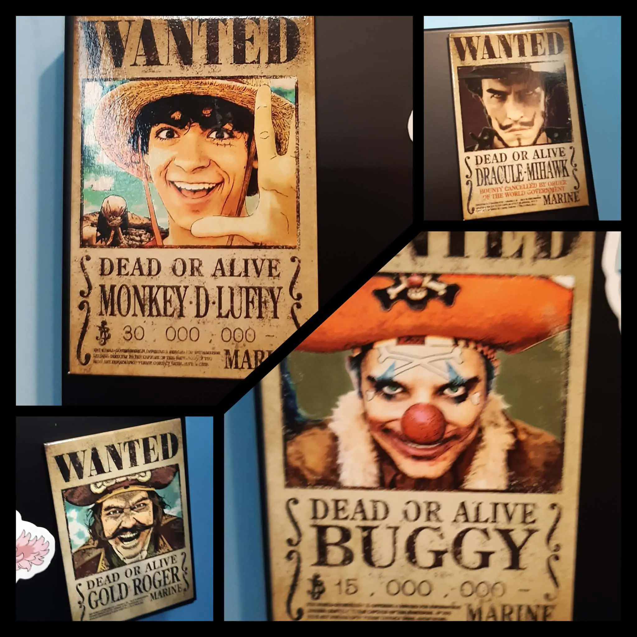 One Piece Magnet 4er-Pack Wanted Produktfoto