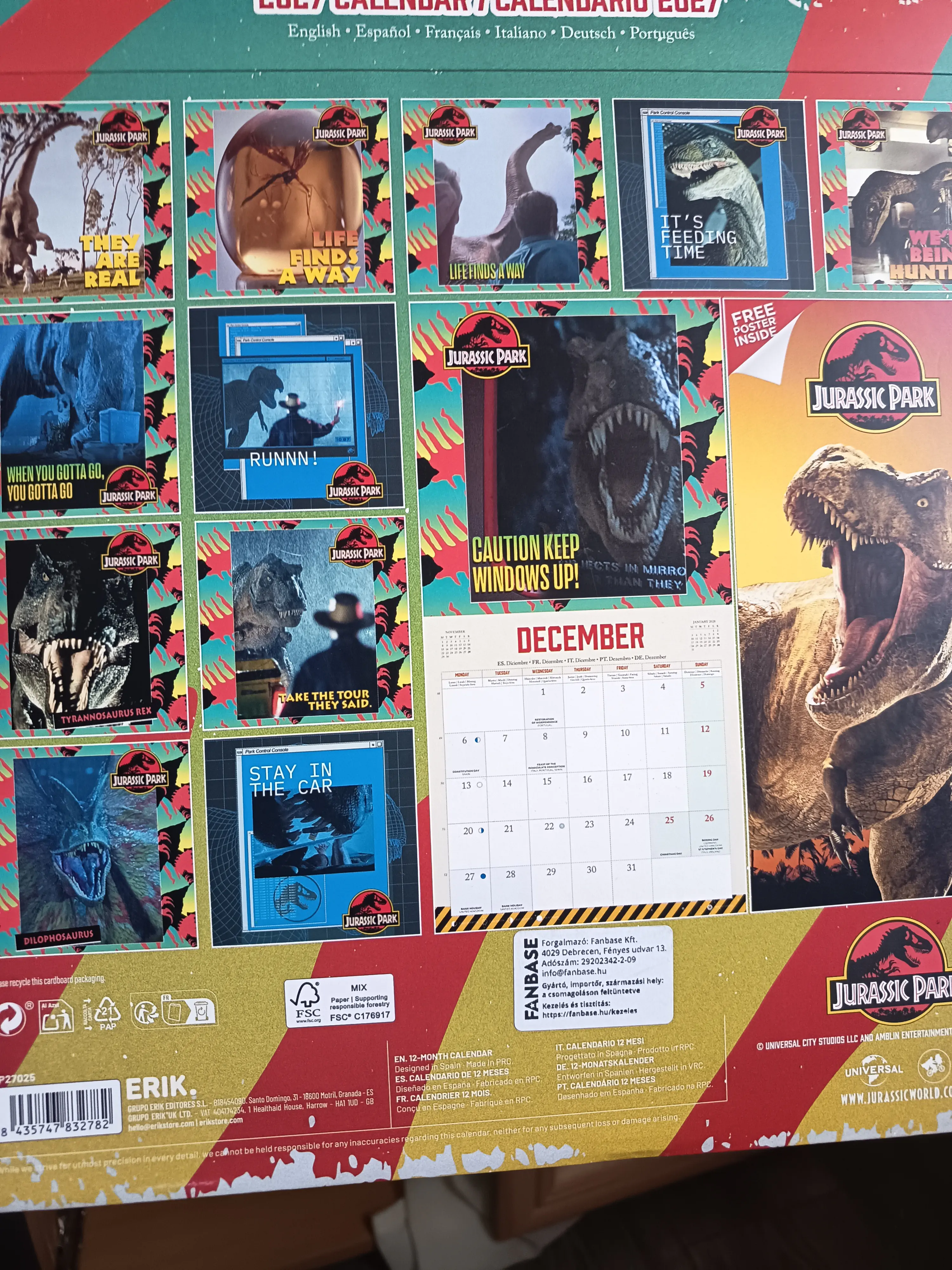 Jurassic Park 2027 Wandkalender 30 x 30 cm Produktfoto