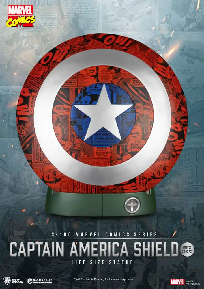 Marvel Comics PVC Captain America Schild Lebensgröße Statue 64 cm Produktfoto