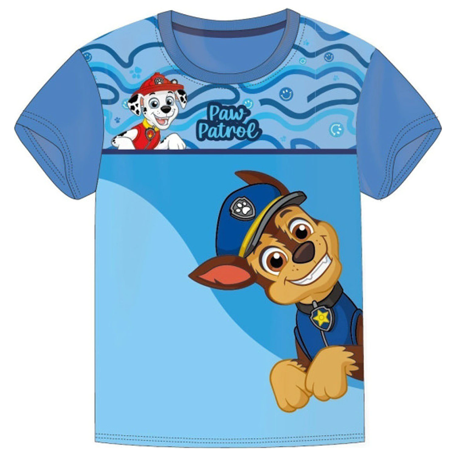 Paw Patrol Smile Blue Kinder Kurzarm T-Shirt, Top Produktfoto