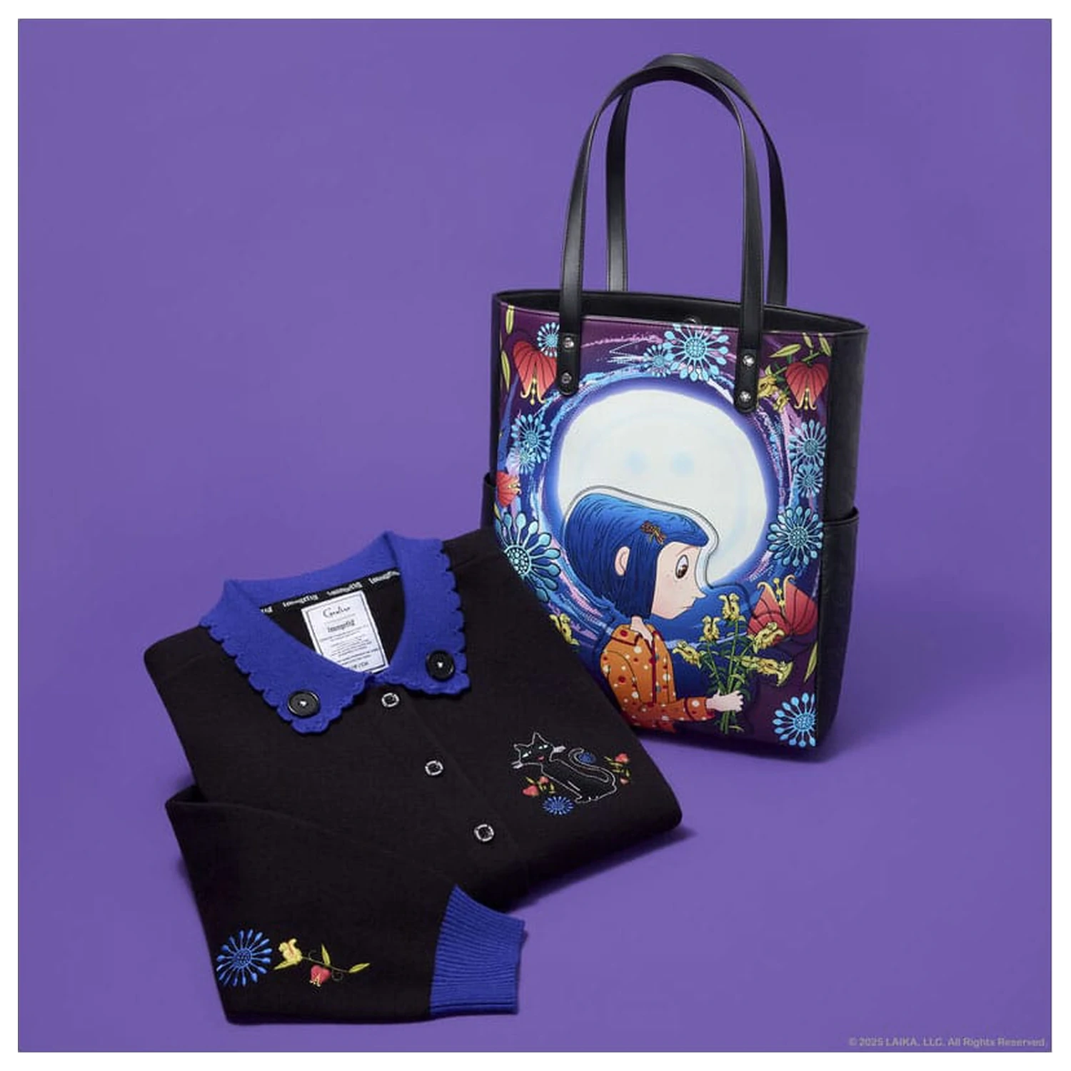 Pixar Coraline by Loungefly Strickjacke Unisex Kragen Katze Libelle Produktfoto