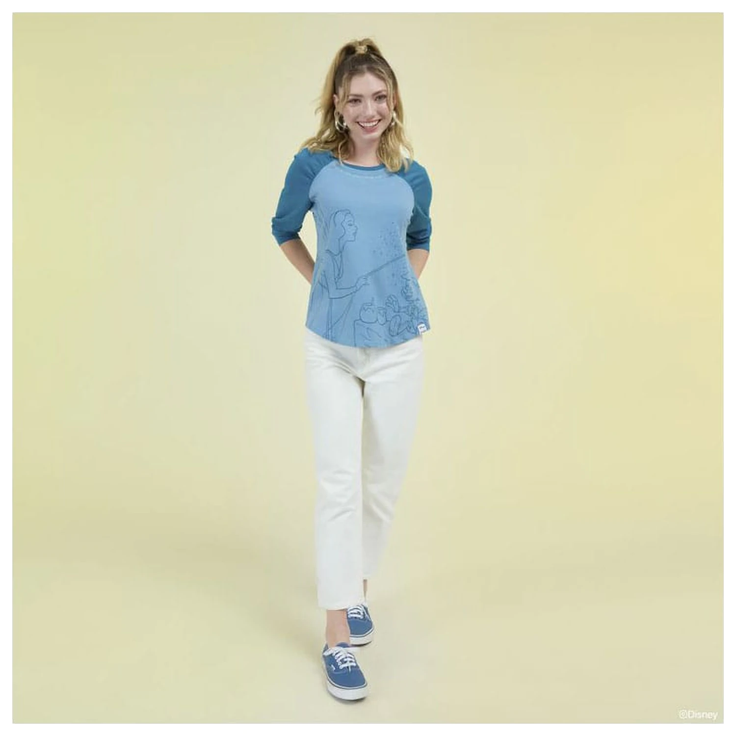 Pinocchio by Loungefly Tee T-Shirt Unisex Blue Fairy geraffter Raglan Produktfoto