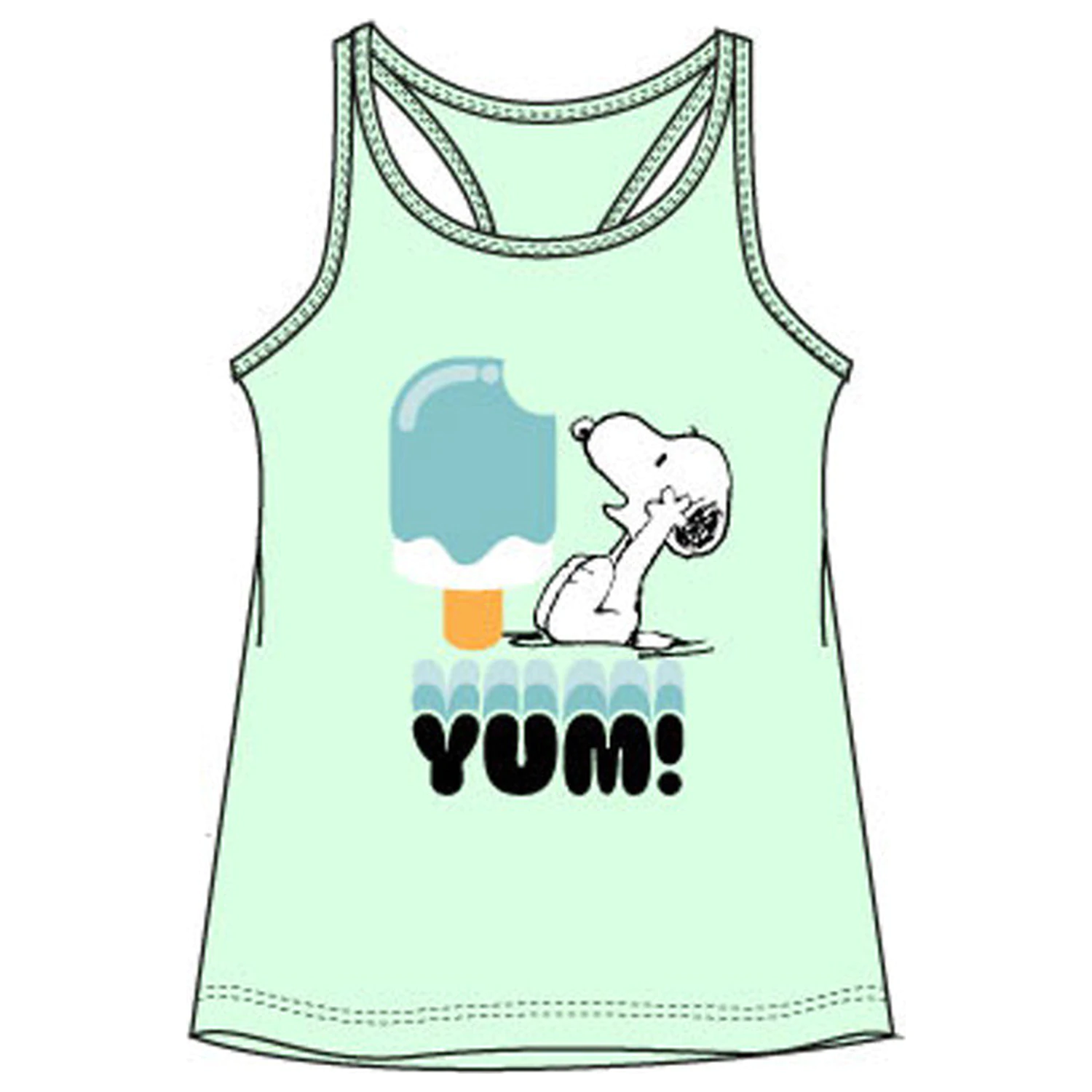 Snoopy Yum Green Kinder T-Shirt Oberteil Produktfoto