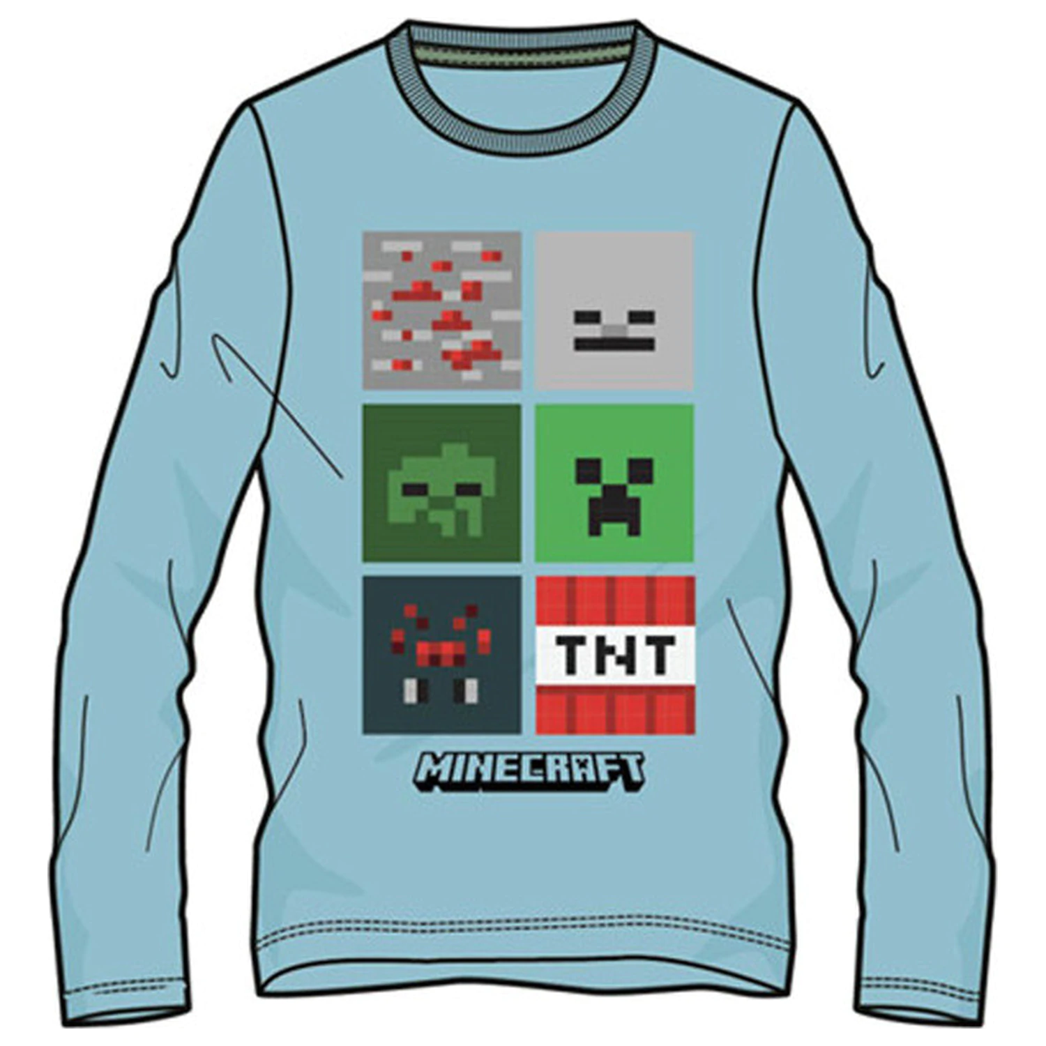 Minecraft Blockbuster Blue Kinder Langarm T-Shirt, Oberteil Produktfoto