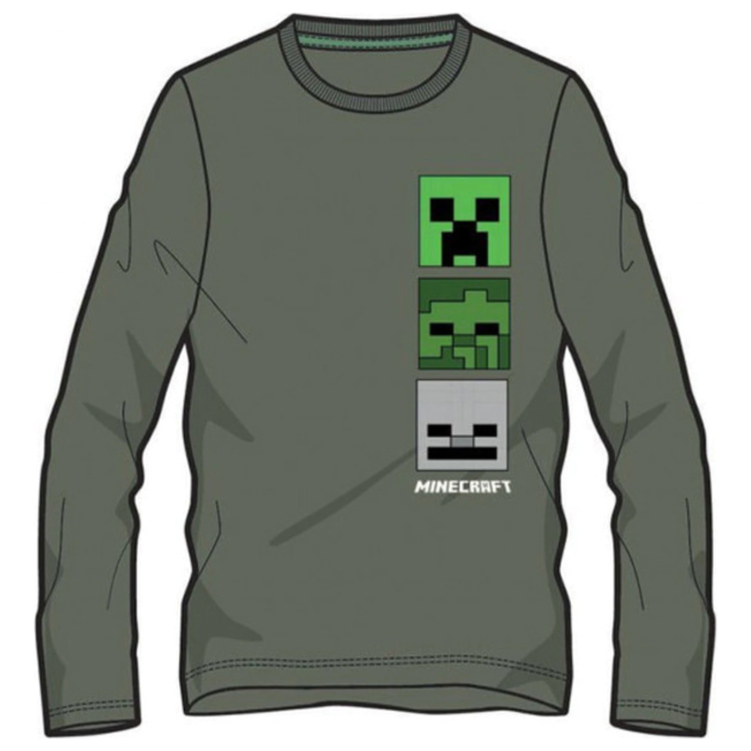Minecraft Blocky Kinder Langarm T-Shirt, Oberteil Produktfoto