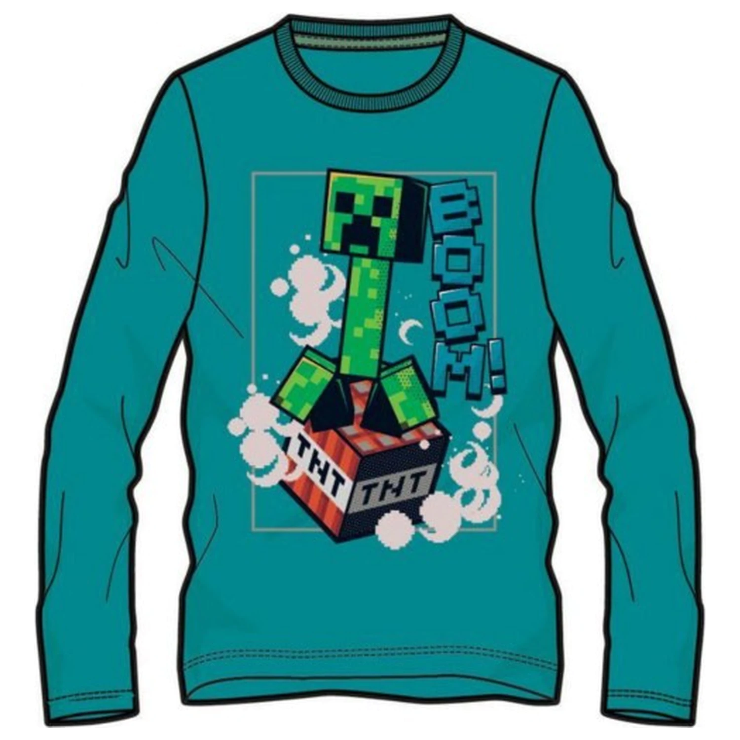 Minecraft BOOM! Kinder Langarm T-Shirt, Oberteil Produktfoto