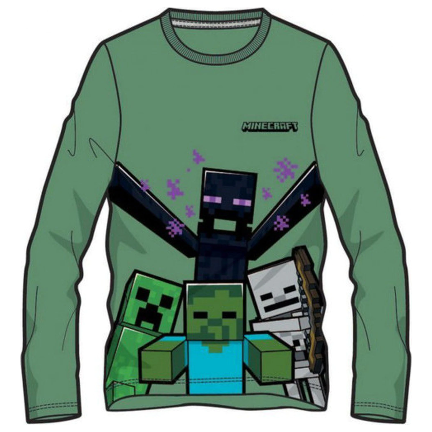 Minecraft Mobs Kinder Langarm T-Shirt, Oberteil Produktfoto
