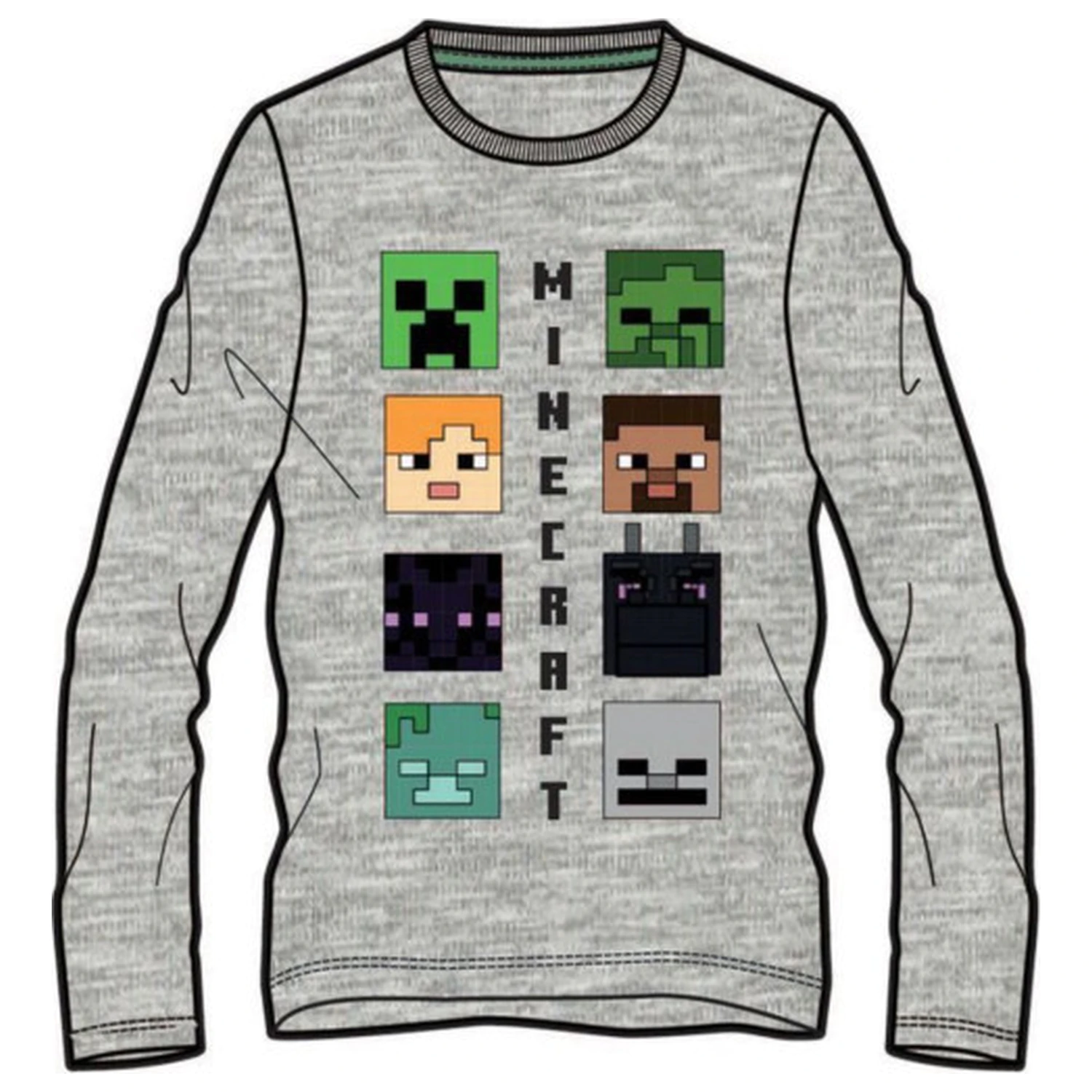 Minecraft Lineup Kids Langarm T-Shirt, Top Produktfoto