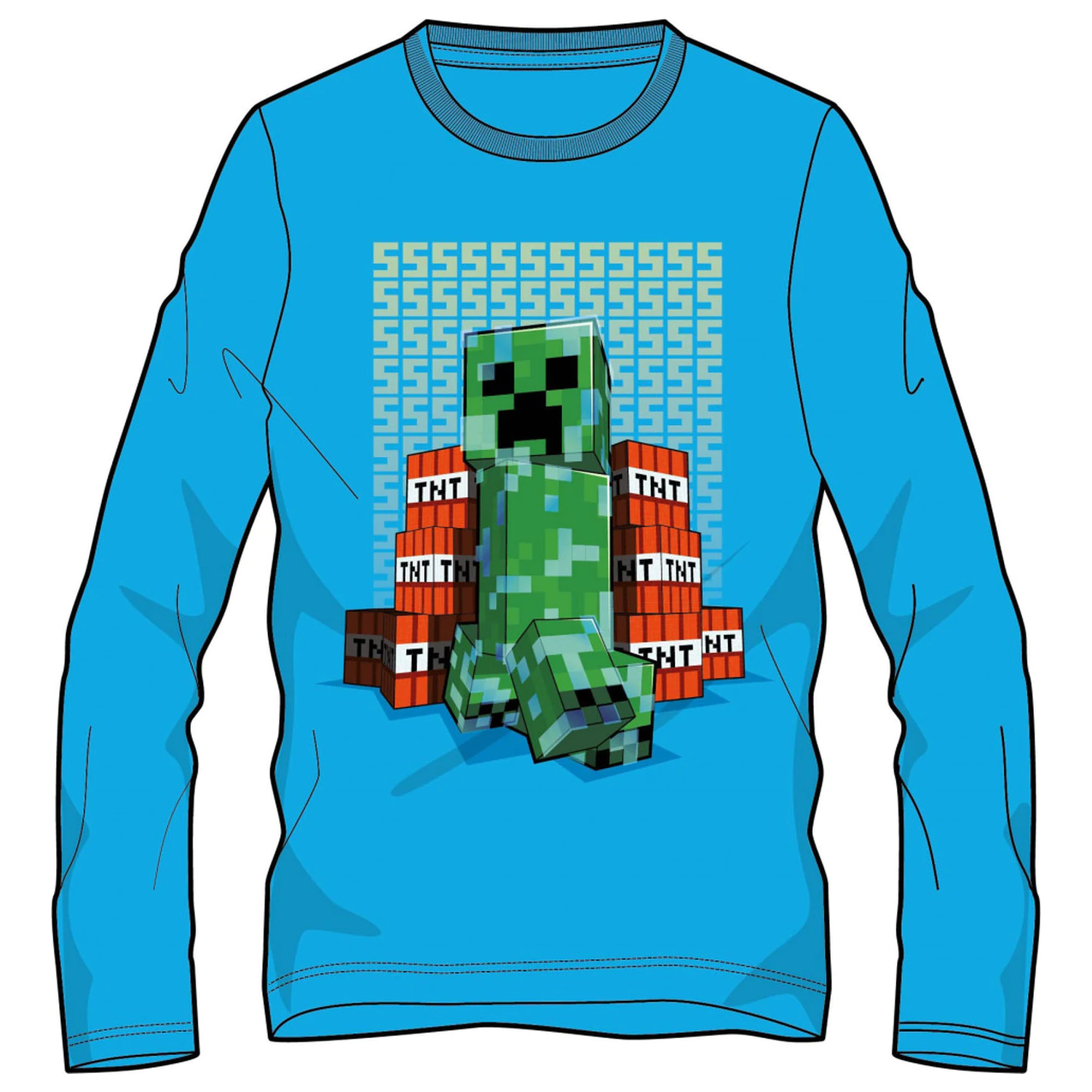 Minecraft Block Blaster Glow-in-the-Dark Kinder Langarm T-Shirt Oberteil Produktfoto