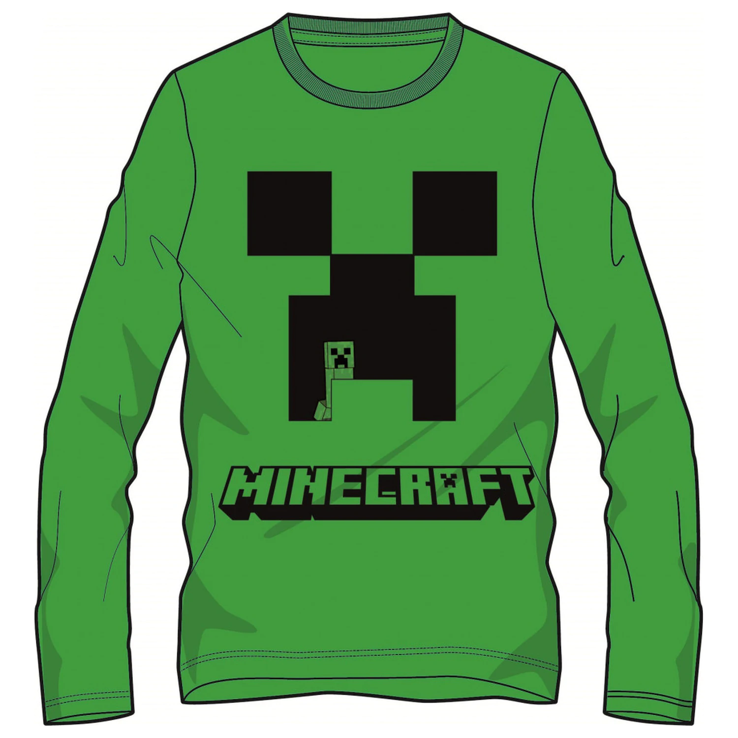 Minecraft Creeper Green Kinder Langarm T-Shirt, Oberteil Produktfoto