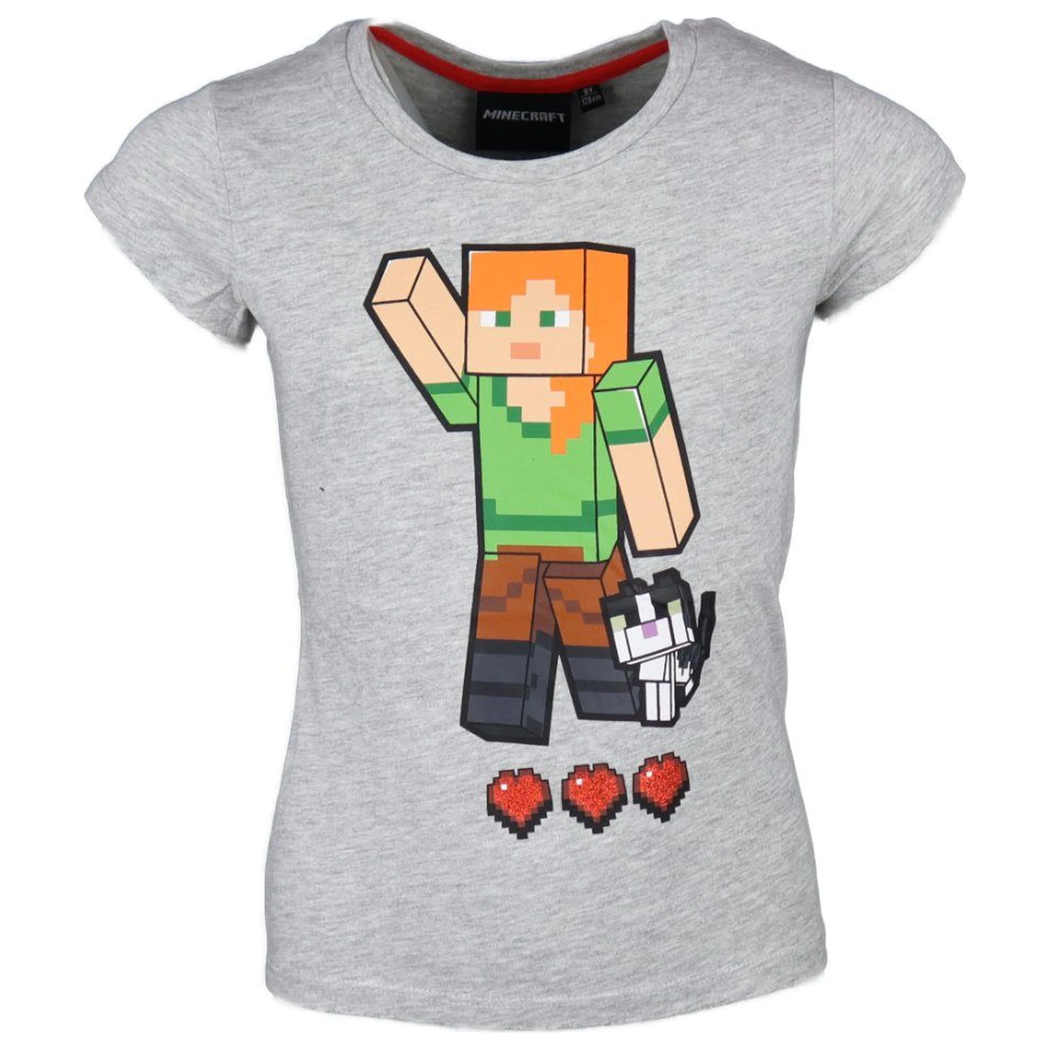 Minecraft Grau Kurzarm T-Shirt für Kinder, Oberteil Produktfoto