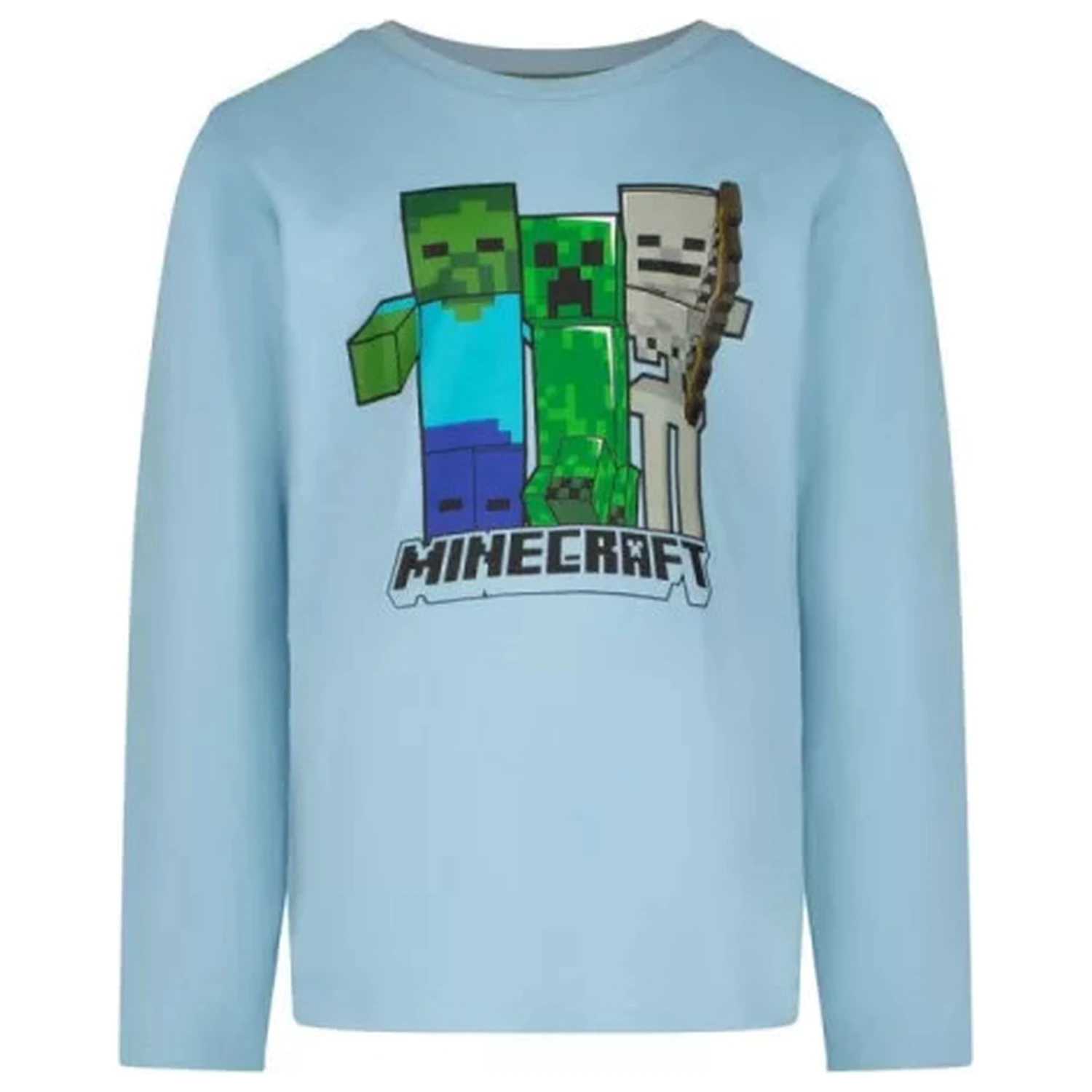 Minecraft Trio Blue Kinder Langarm T-Shirt, Oberteil Produktfoto