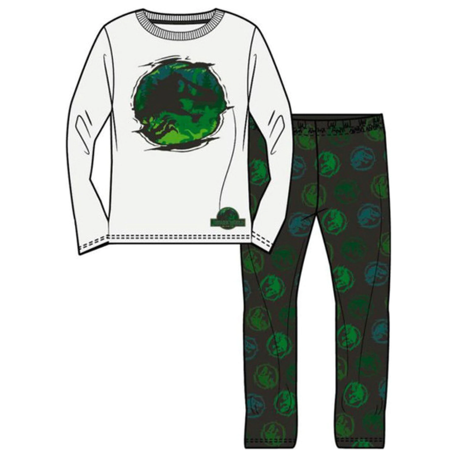 Jurassic World Grüne Kinder Lange Pyjamas Produktfoto