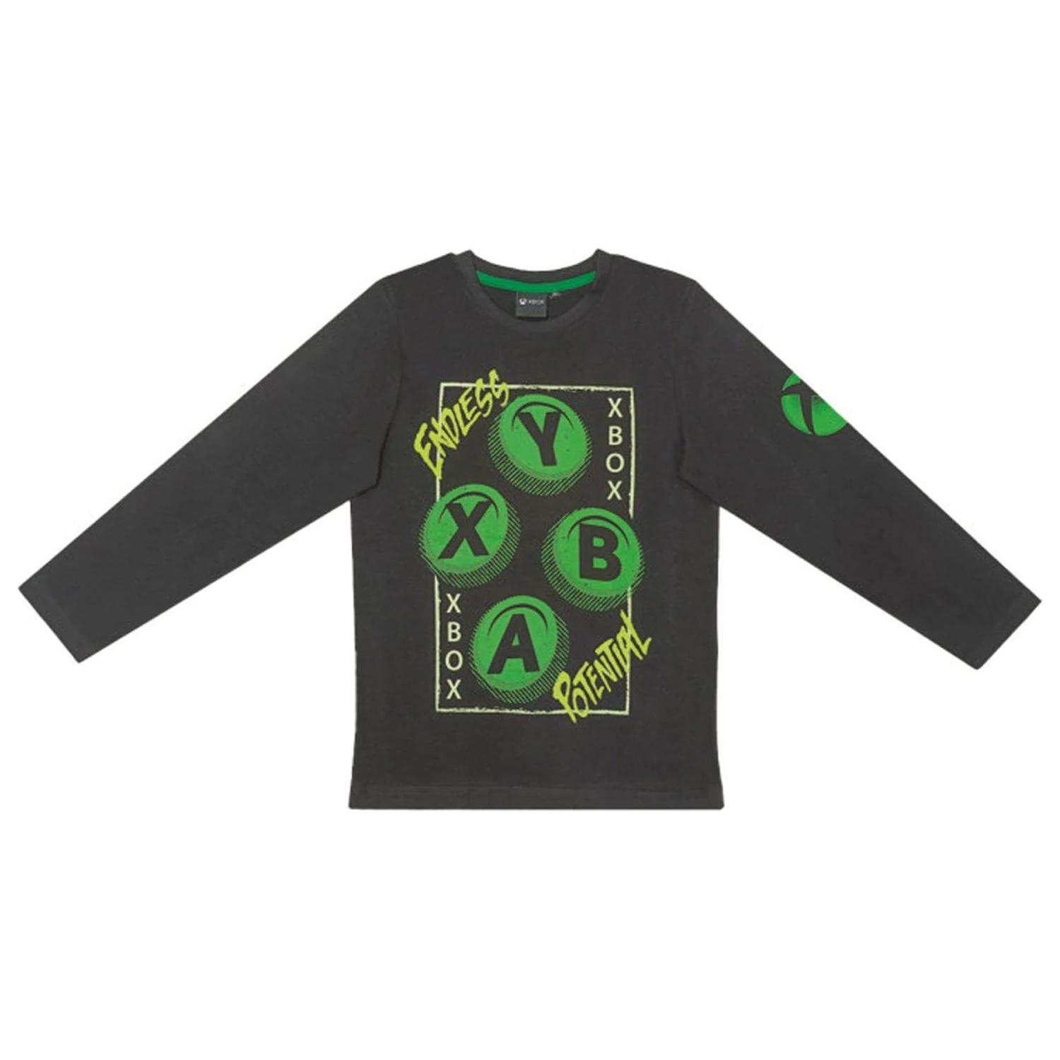 Xbox Endless Black Kinder Langarm T-Shirt, Oberteil Produktfoto