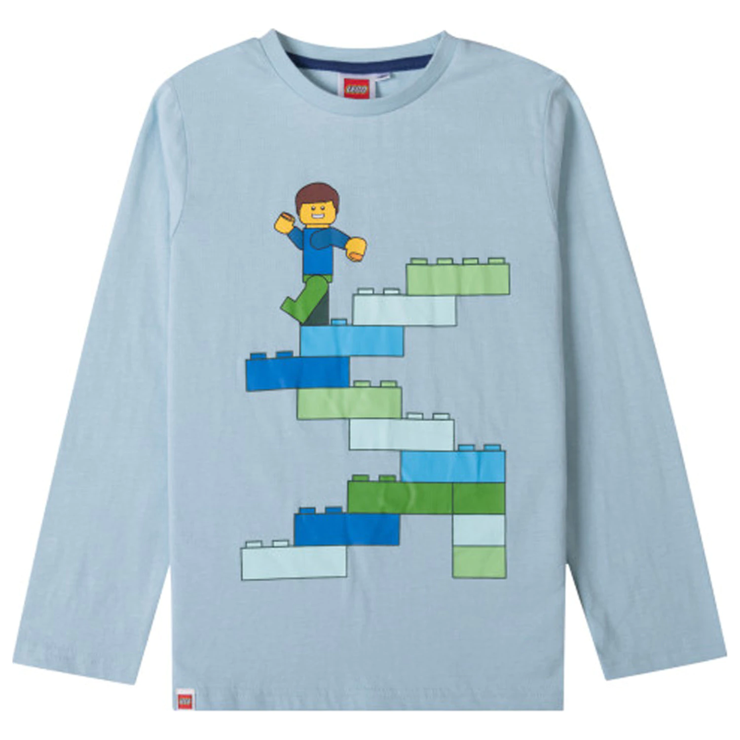 Lego Block Light Blue Kinder Langarm T-Shirt, Oberteil Produktfoto