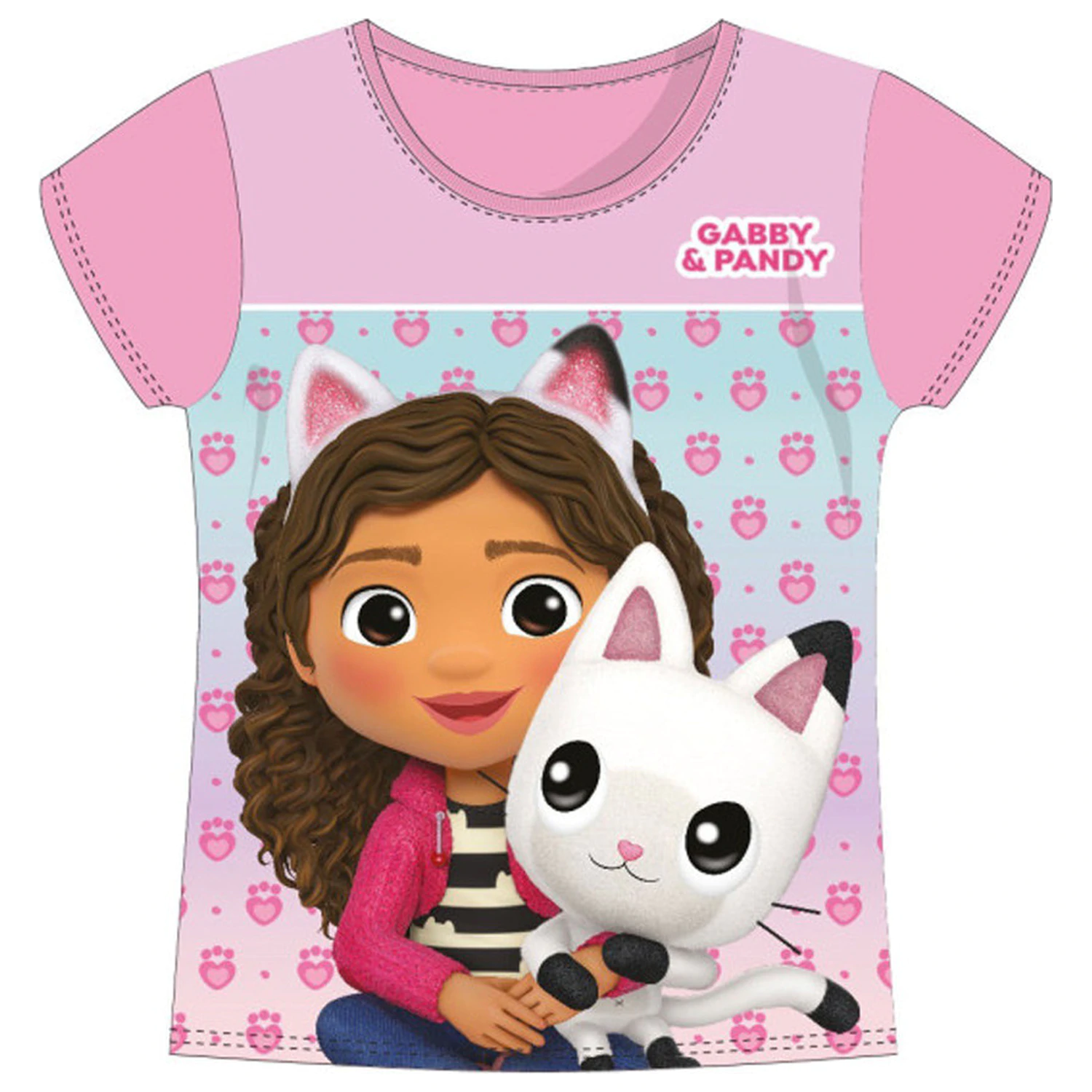 Gabi's Dollhouse Pandy Hellrosa Kinder kurzärmeliges T-Shirt, Top Produktfoto
