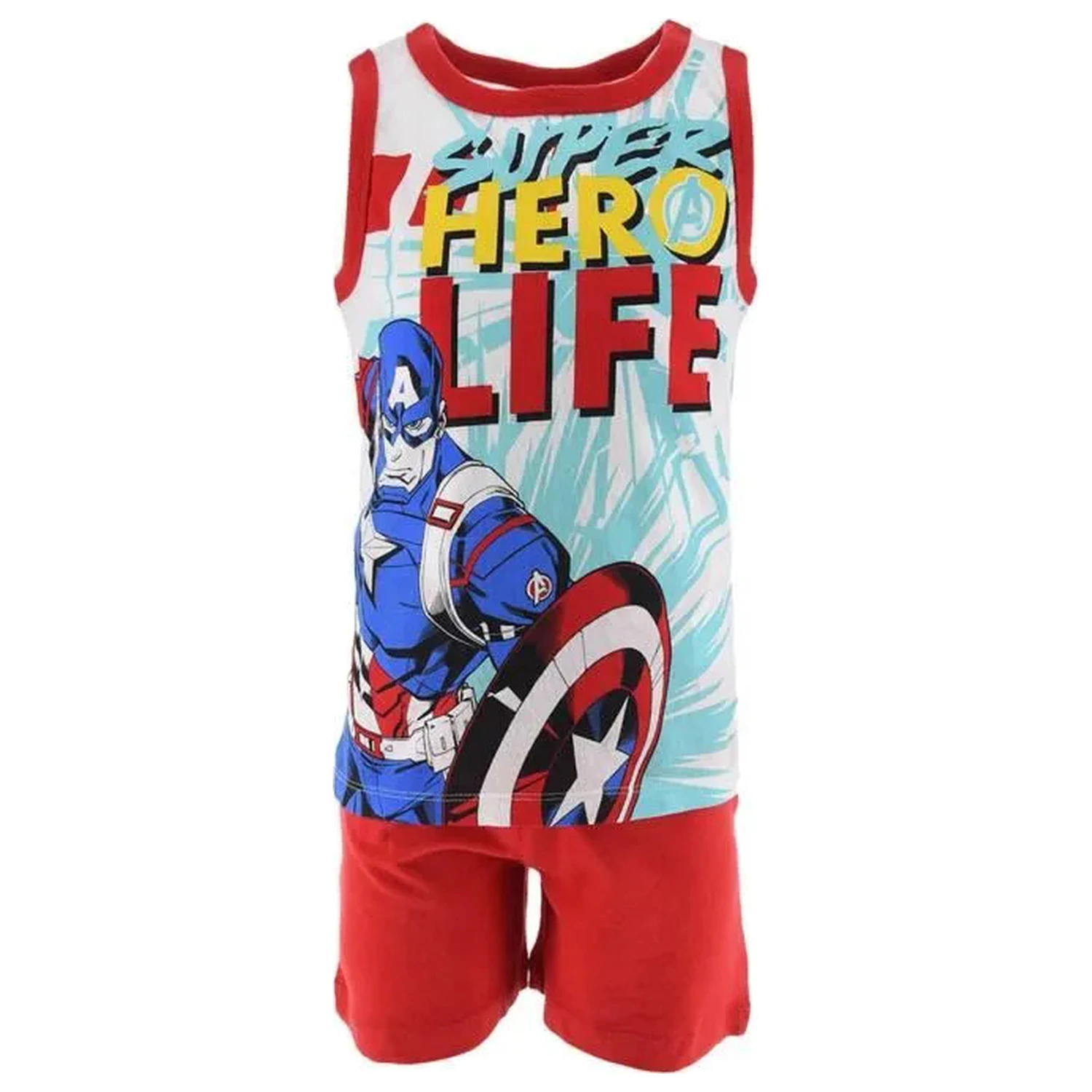 Avengers Hero Life Red Kinder Short Pyjama Produktfoto