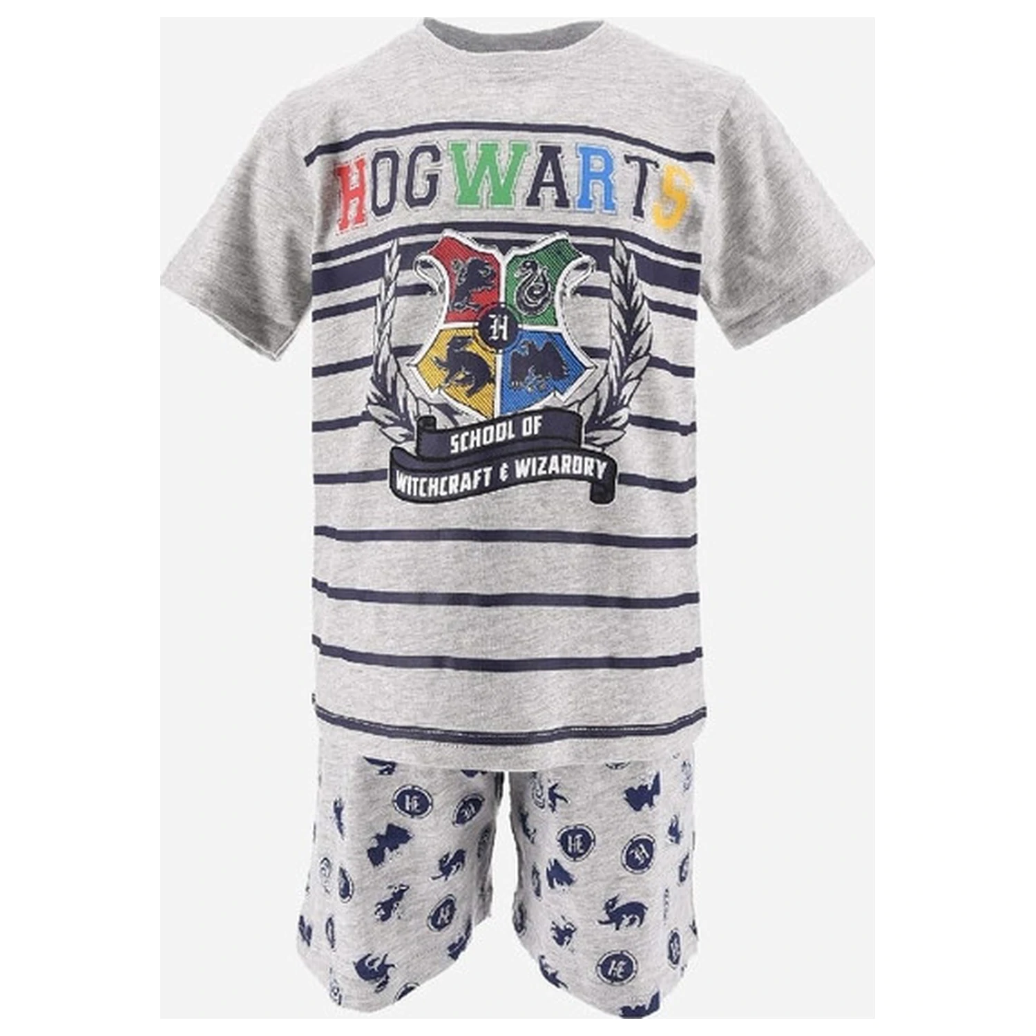 Harry Potter Witchcraft Grau Kinder kurze Pyjamas Produktfoto