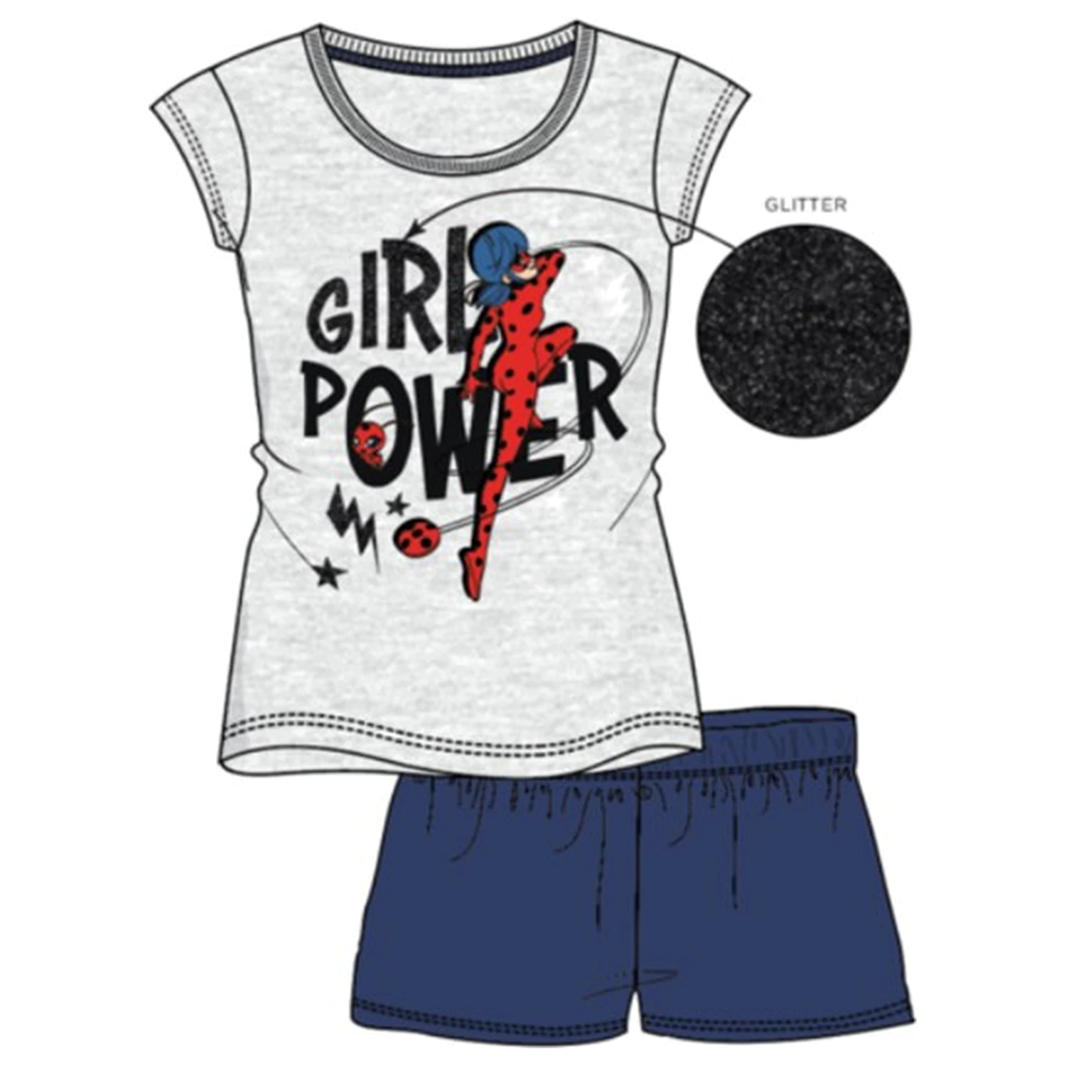 Miraculous Power Kinder kurze Schlafanzüge Produktfoto