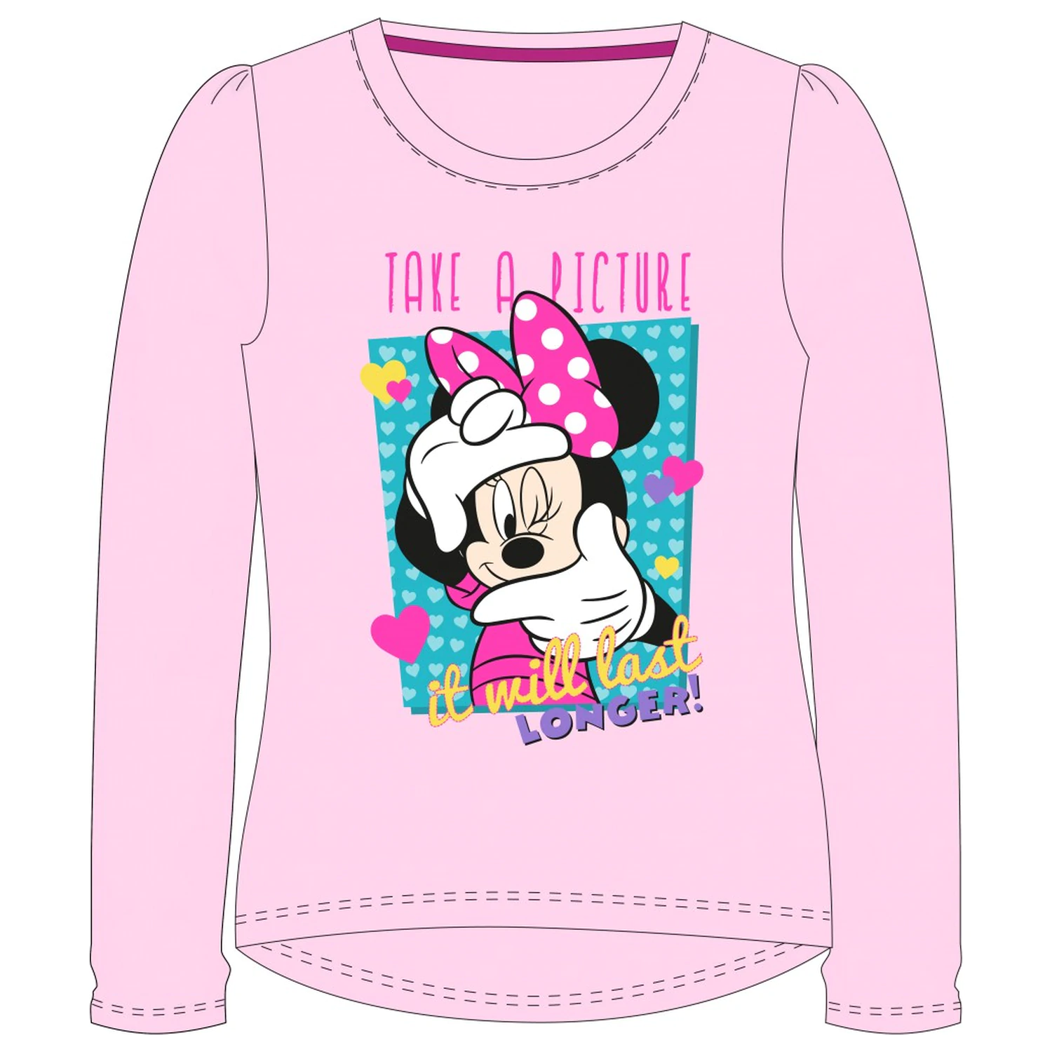 Disney Minnie Take a Picture Kinder Langarm T-shirt, Oberteil Produktfoto
