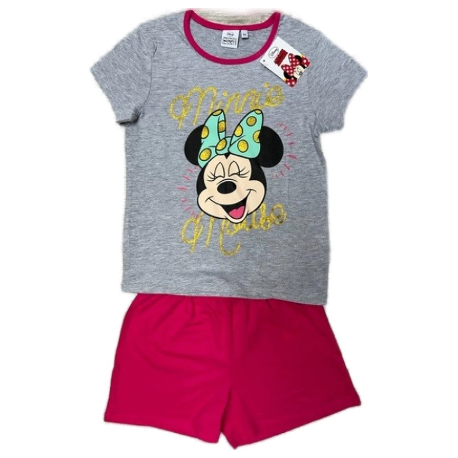 Disney Minnie Laugh Grey Kinder Kurzer Schlafanzug Produktfoto
