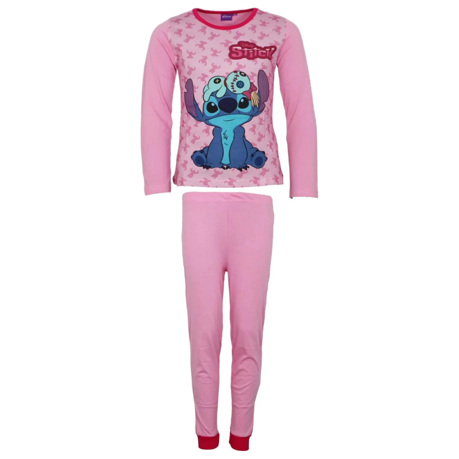 Stitch Scrump Hellrosa Kinder Langer Pyjama Produktfoto