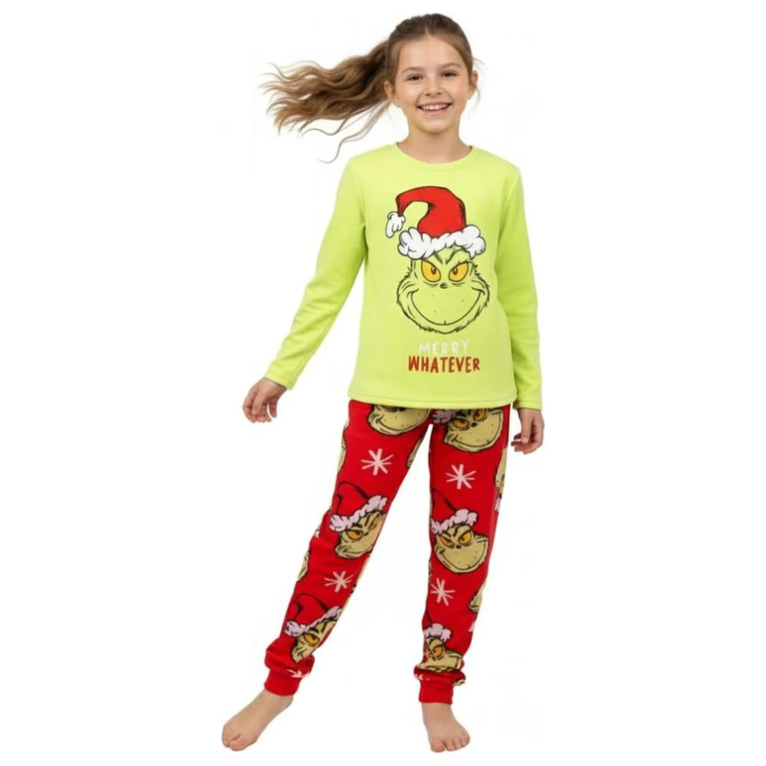 The Grinch Merry Whatever Kinder Lange Schlafanzüge Produktfoto