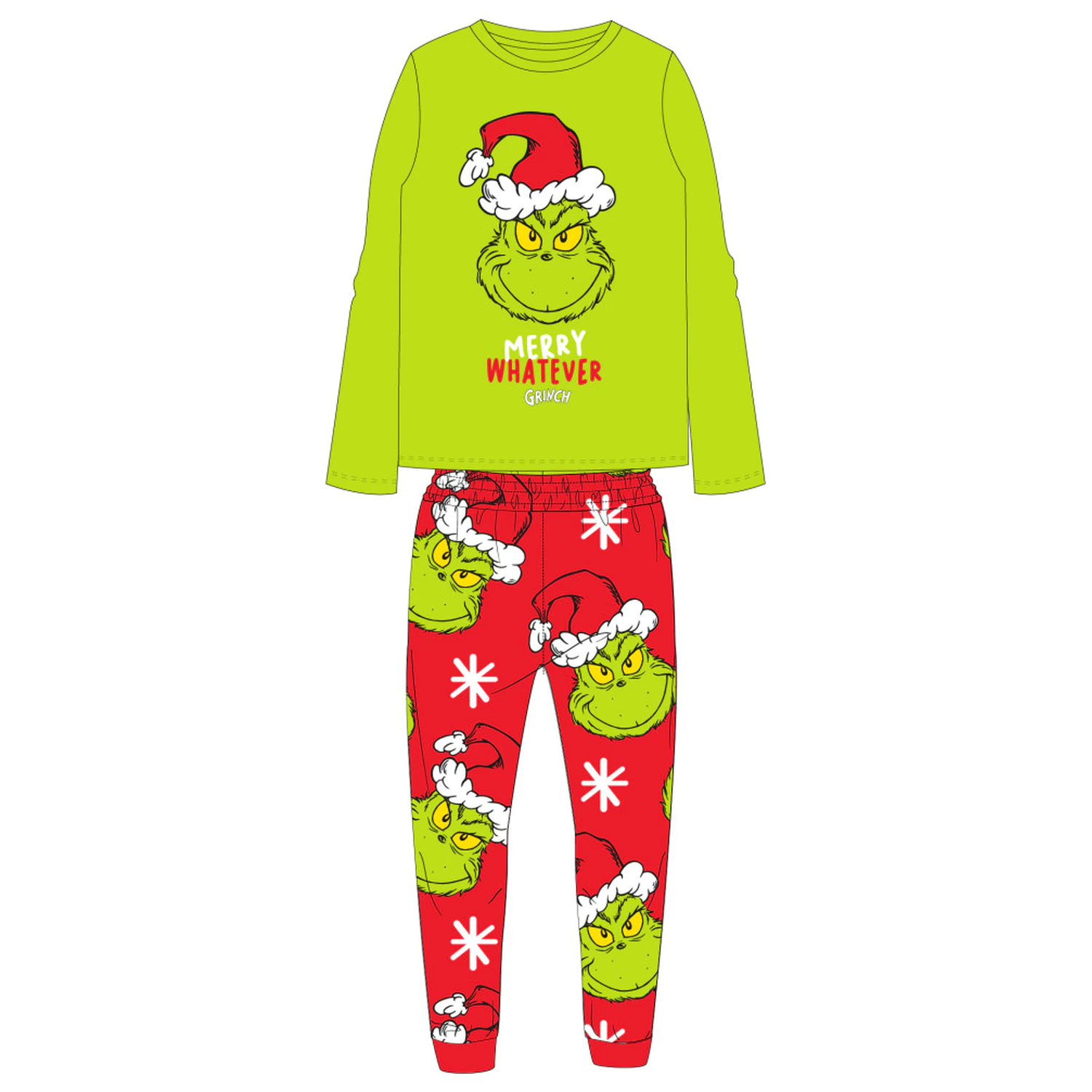 The Grinch Merry Whatever Kinder Lange Schlafanzüge Produktfoto