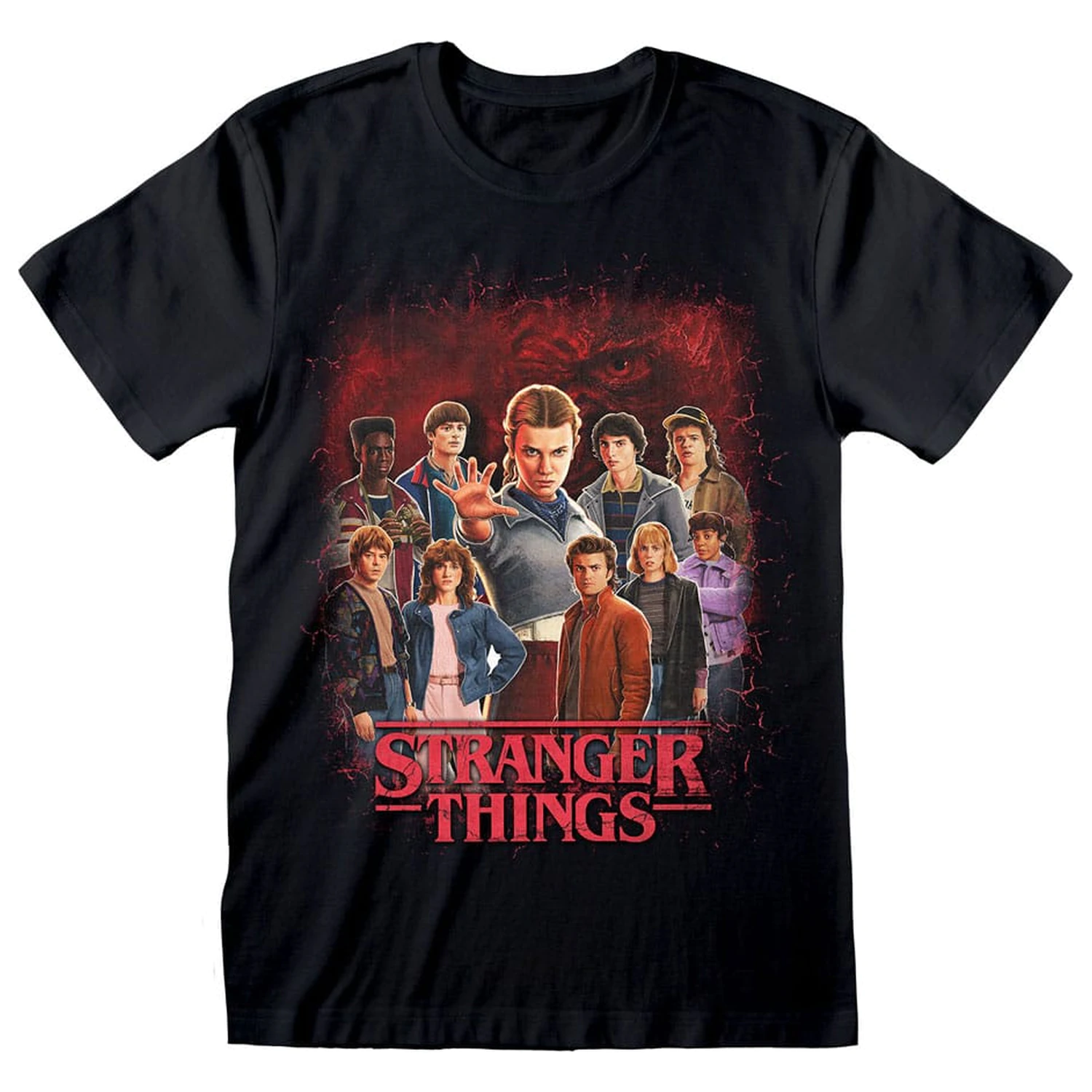 Stranger Things T-Shirt Gruppe aller Charaktere Produktfoto