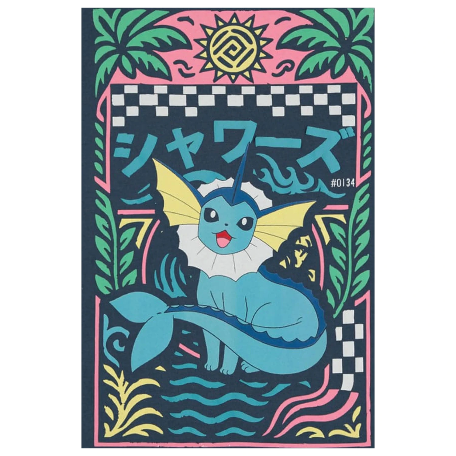 Pokémon T-Shirt Navy Vaporeon Produktfoto