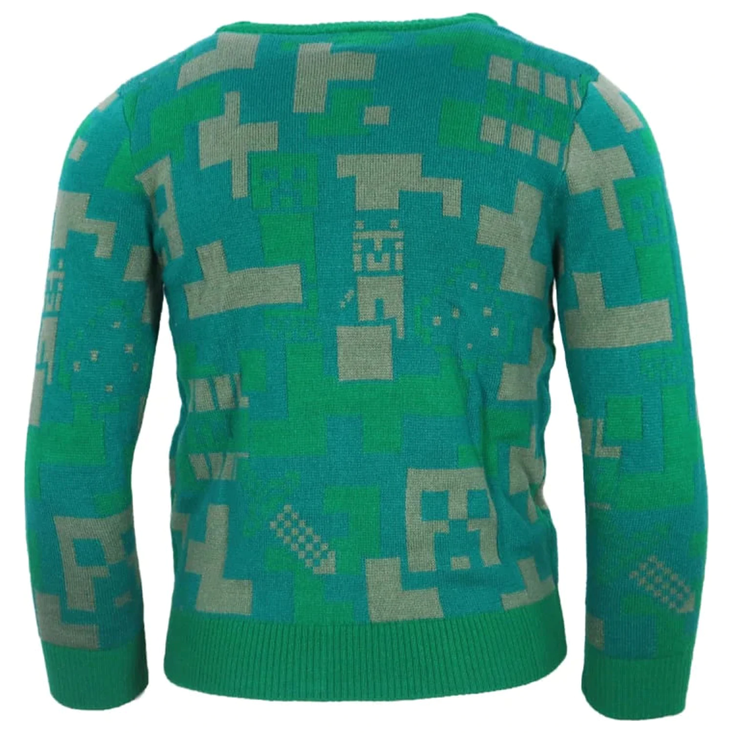 Minecraft grüner gestrickter Pullover für Kinder Produktfoto