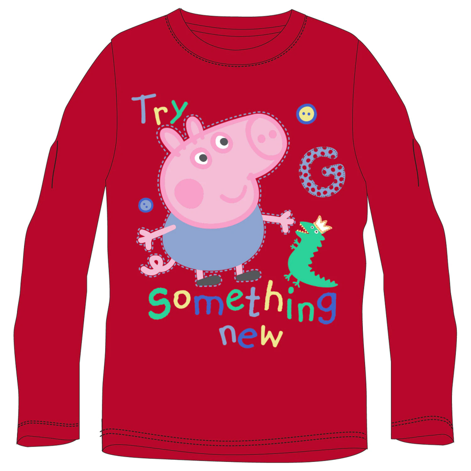 Peppa Pig Something New Red Kinder Langarm-T-Shirt Oberteil Produktfoto