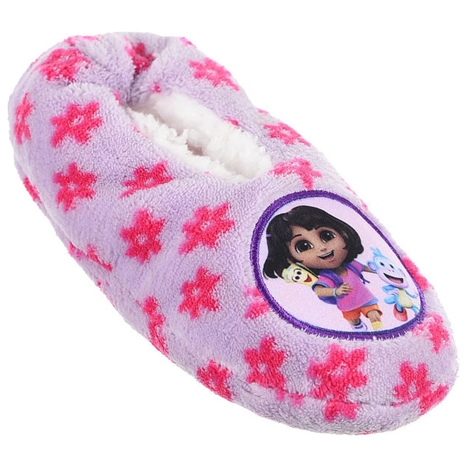 Dora the Explorer Blumen Lila Kinder Winterhausschuhe Produktfoto