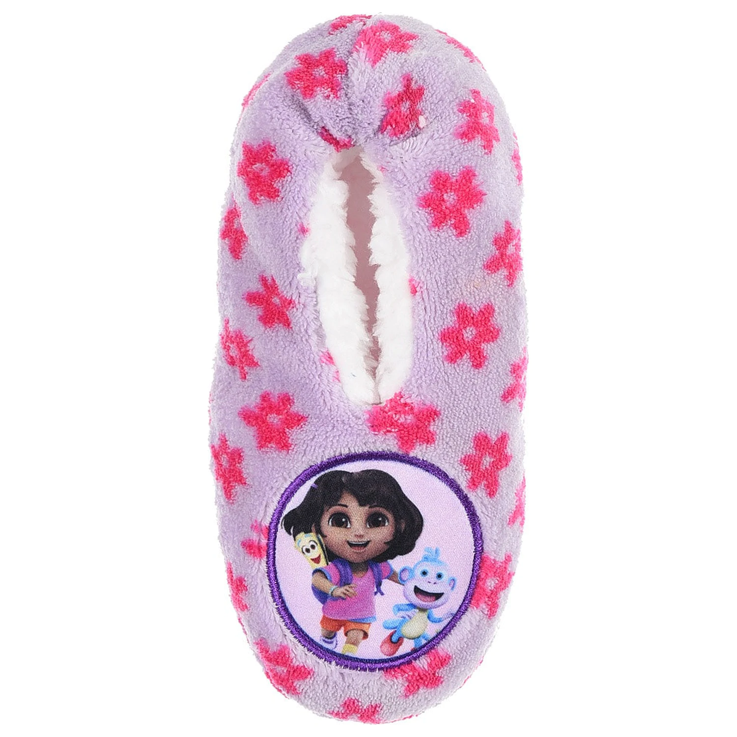 Dora the Explorer Blumen Lila Kinder Winterhausschuhe Produktfoto