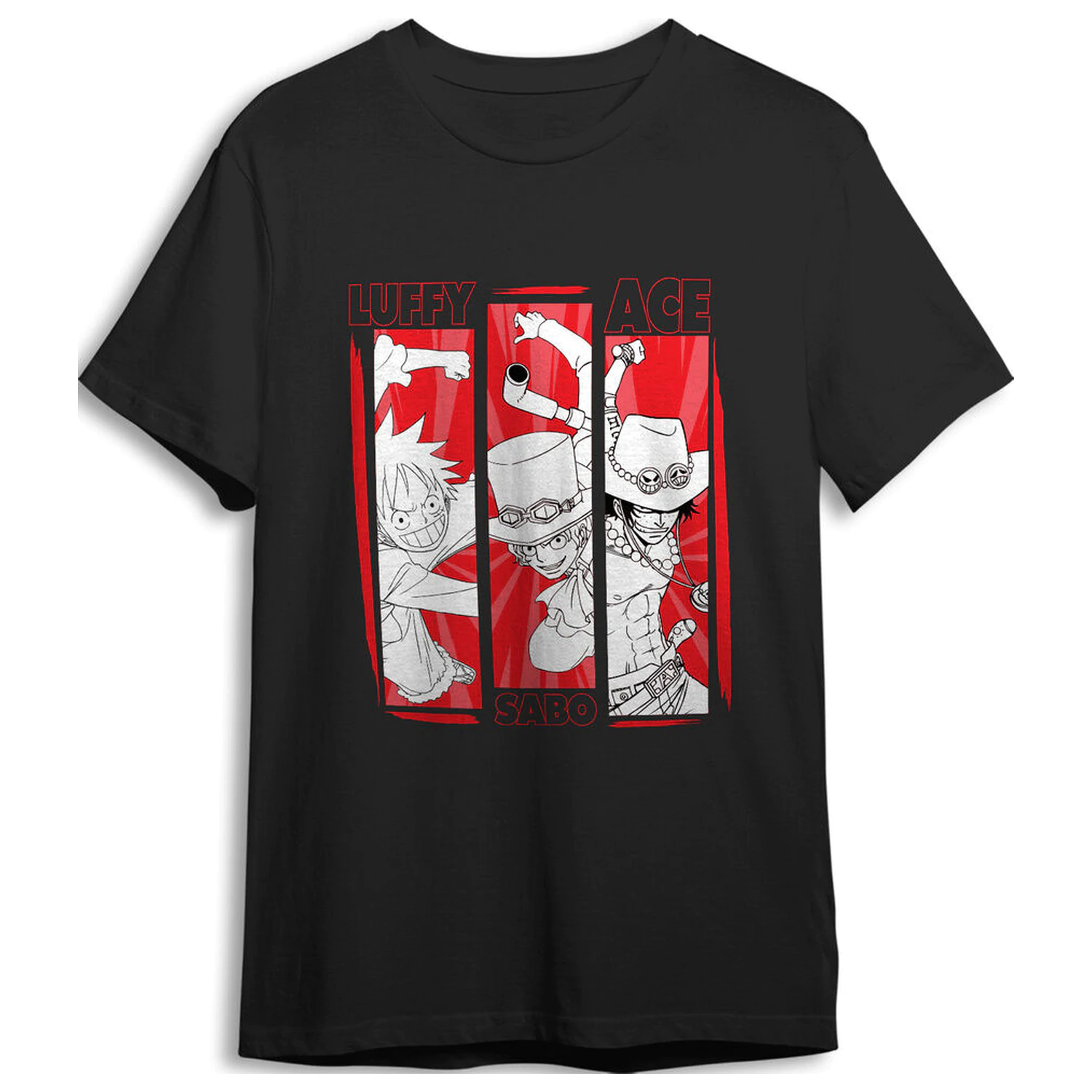 One Piece Monkey D. Luffy, Sabo & Ace Erwachsenen-T-Shirt Produktfoto