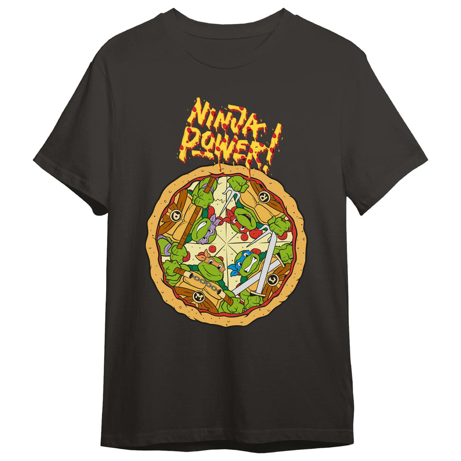 Teenage Mutant Ninja Turtles Pizza Erwachsenen-T-Shirt Produktfoto