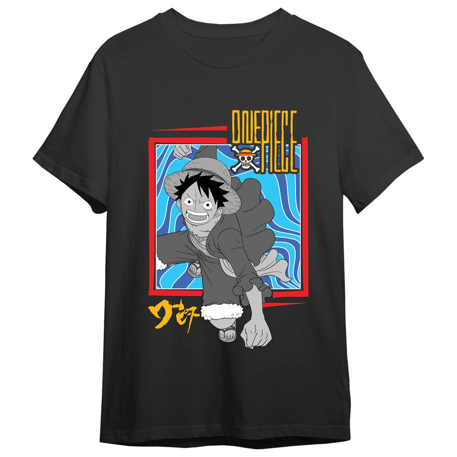 One Piece Monkey D. Luffy Attack T-Shirt für Erwachsene Produktfoto