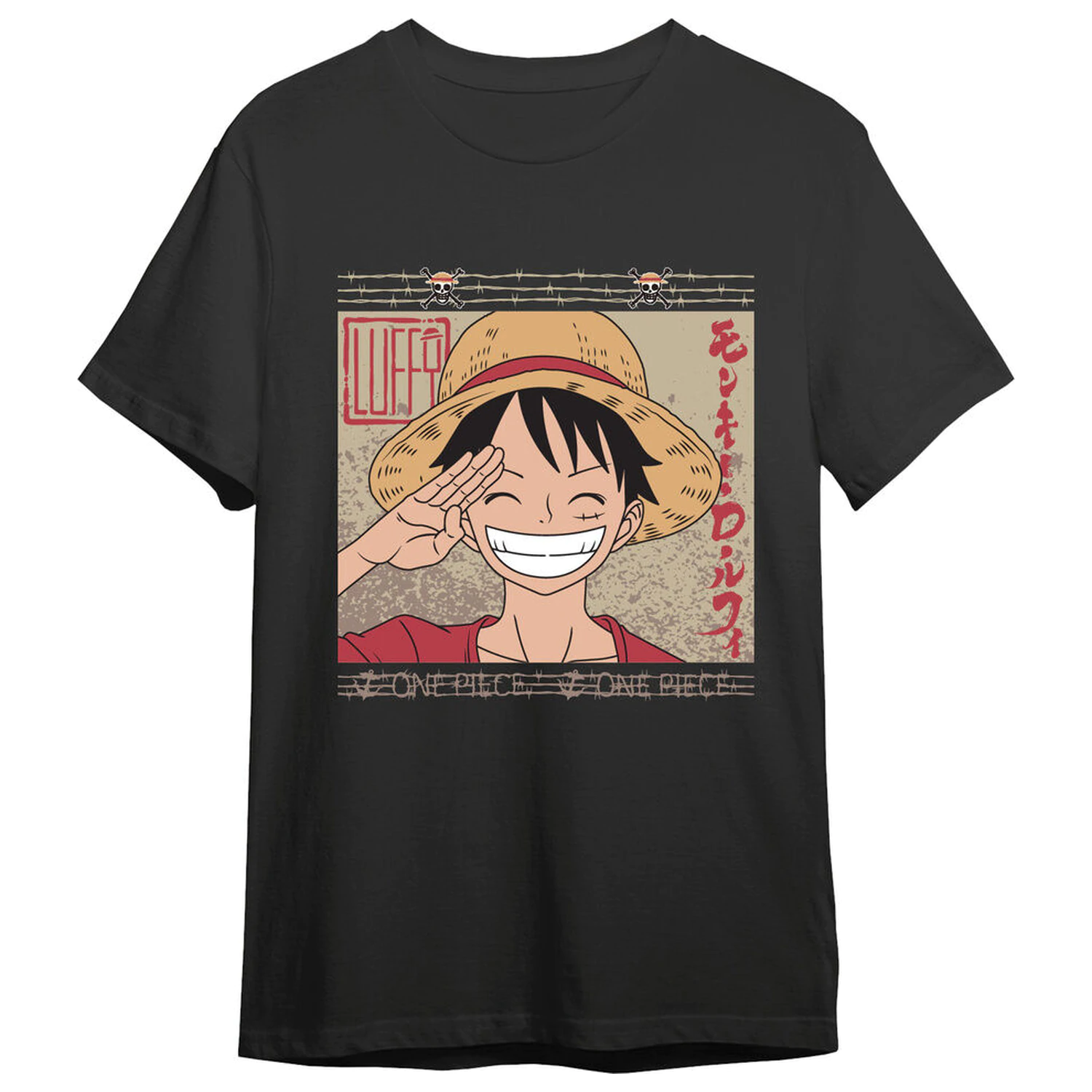 One Piece Monkey D. Luffy Erwachsenen T-Shirt Produktfoto