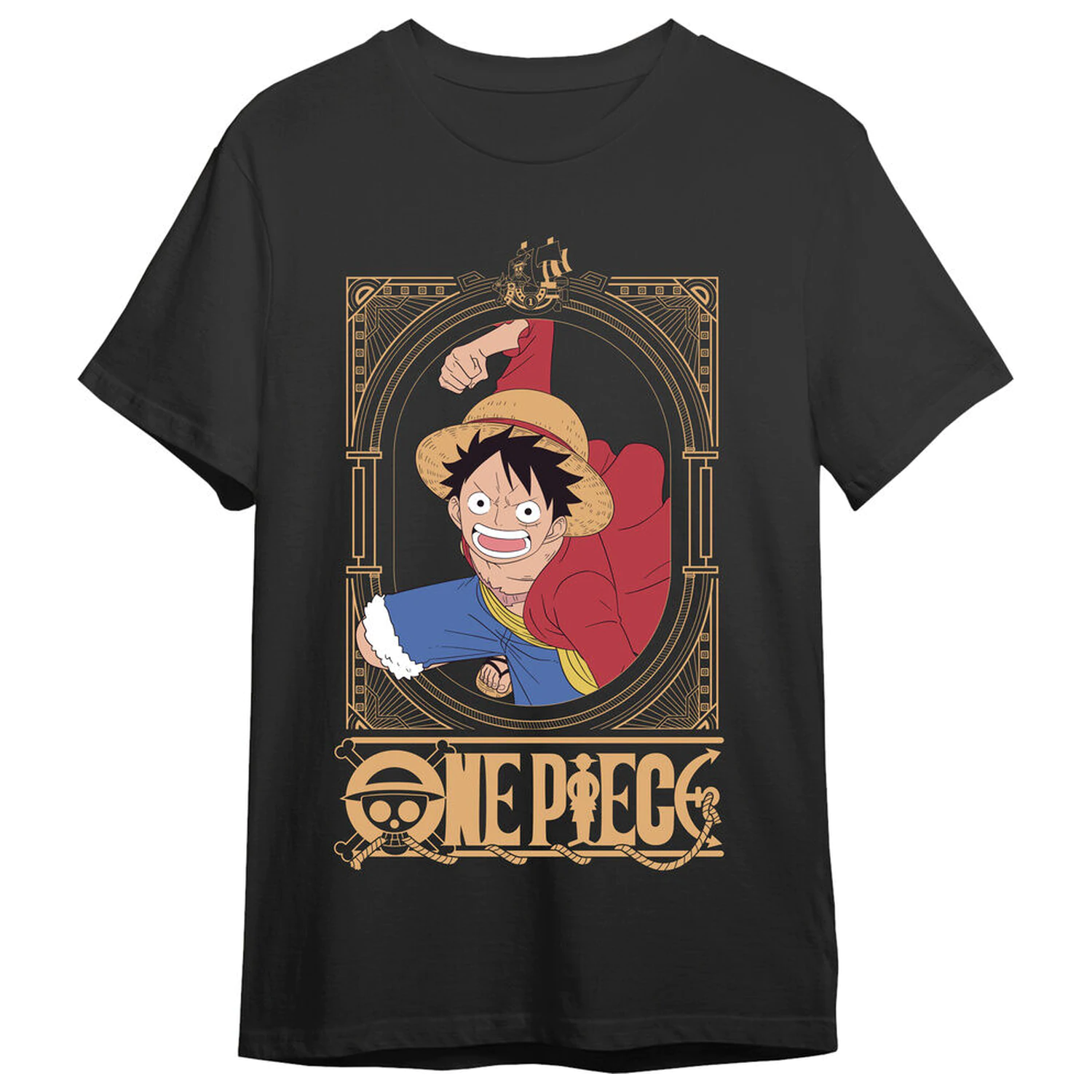 One Piece Monkey D. Luffy Attack T-Shirt für Erwachsene Produktfoto