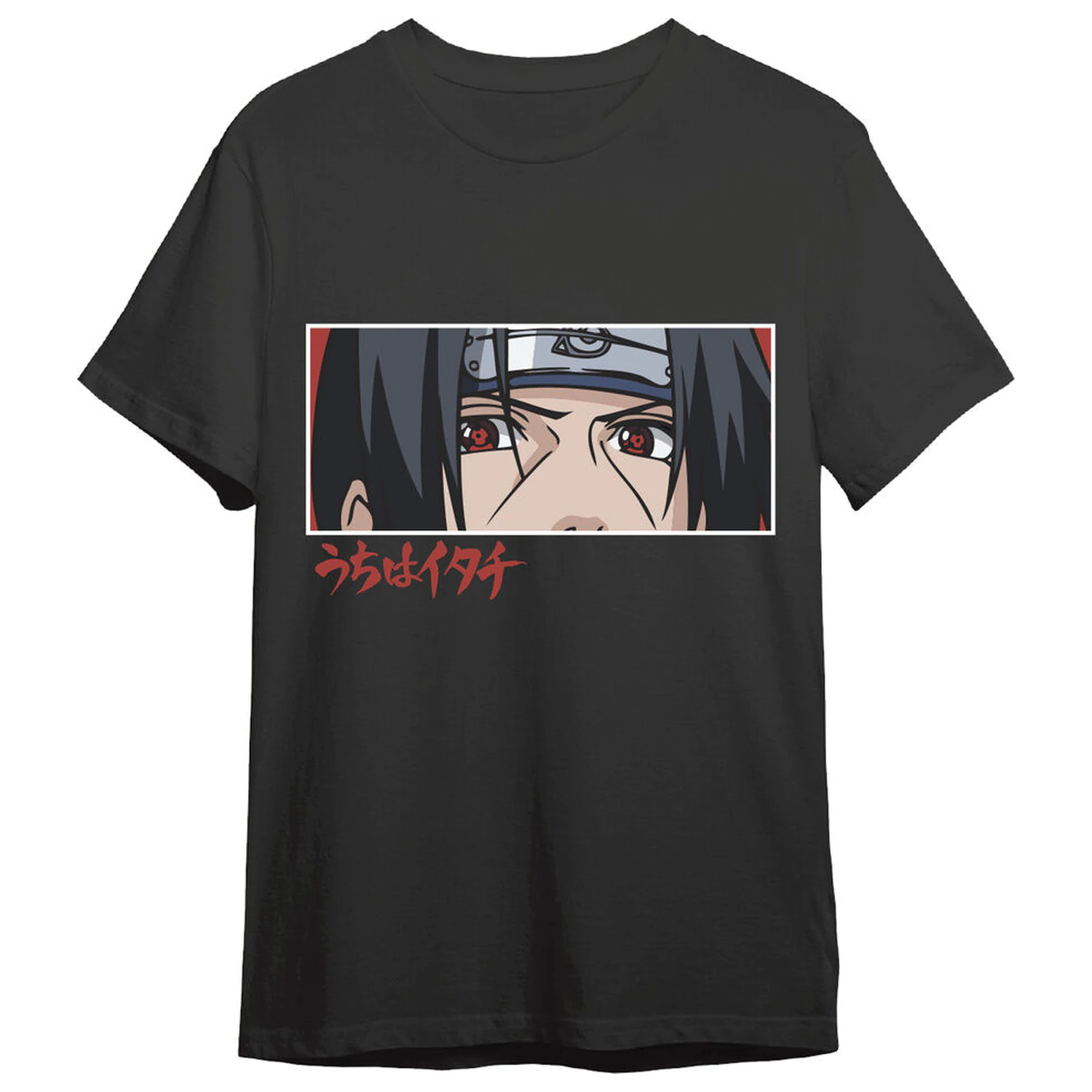Naruto Shippuden Itachi Eyes Erwachsenen-T-Shirt Produktfoto