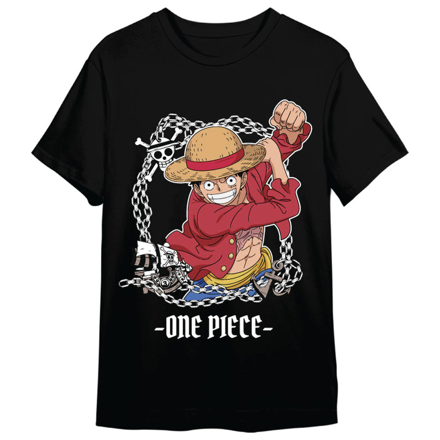 One Piece Monkey D. Luffy Erwachsenen T-Shirt Produktfoto