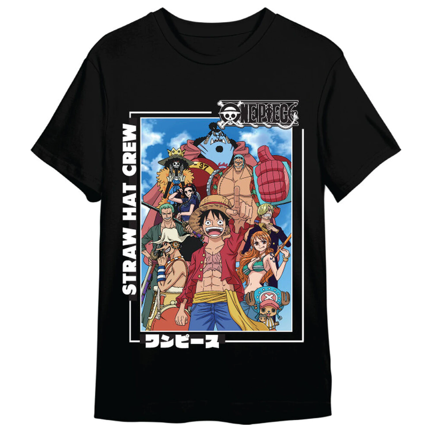 One Piece Straw Hat Crew erwachsenen T-Shirt Produktfoto