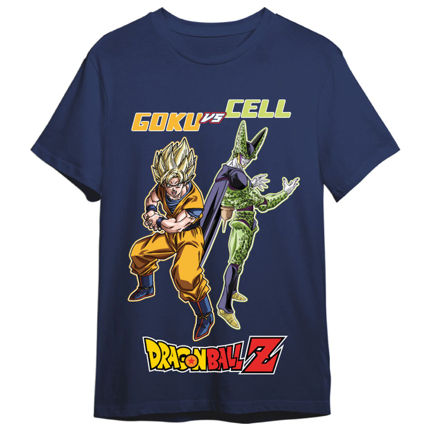 Dragon Ball Z Goku vs Cell Erwachsenen-T-Shirt Produktfoto