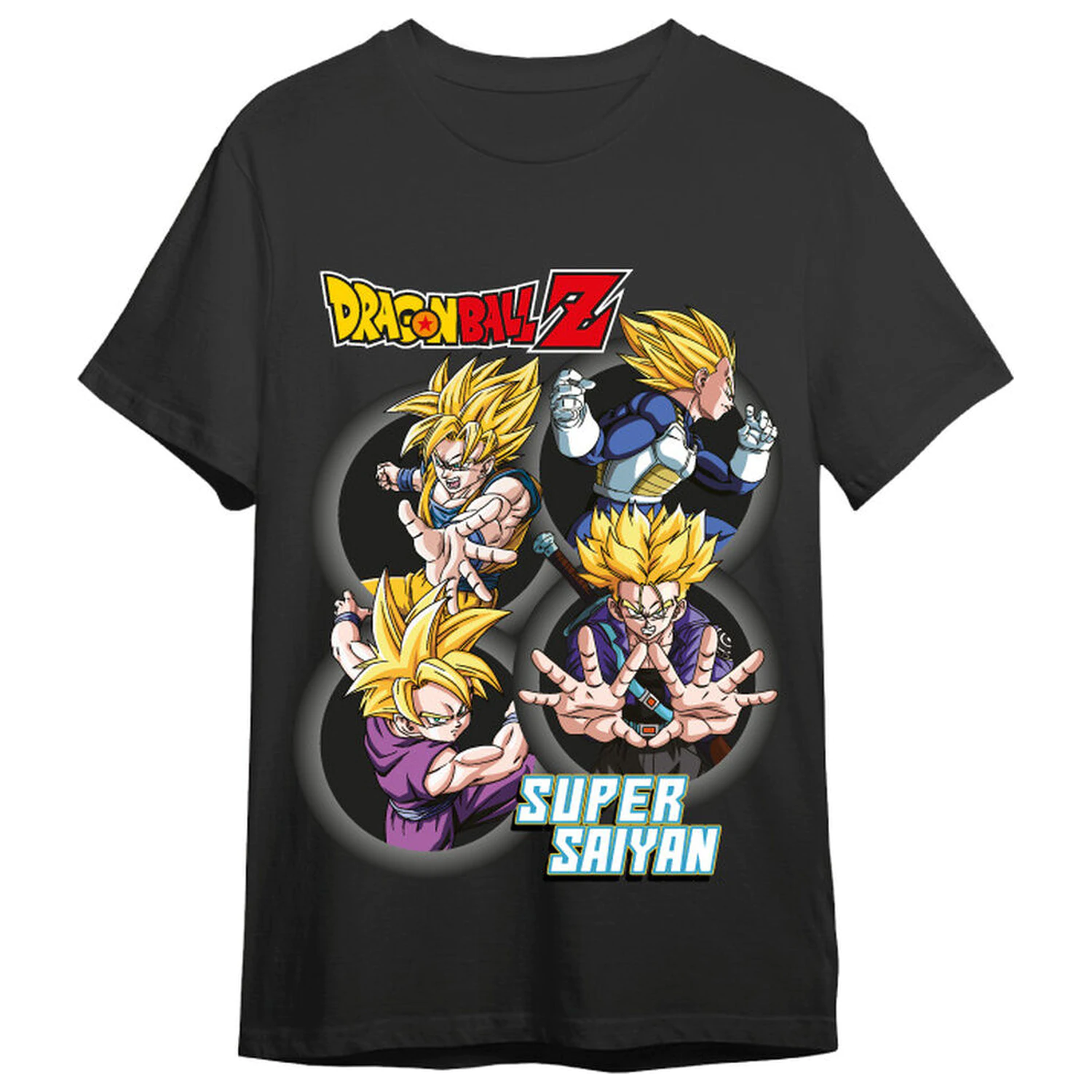 Dragon Ball Z Super Saiyans T-Shirt für Erwachsene Produktfoto