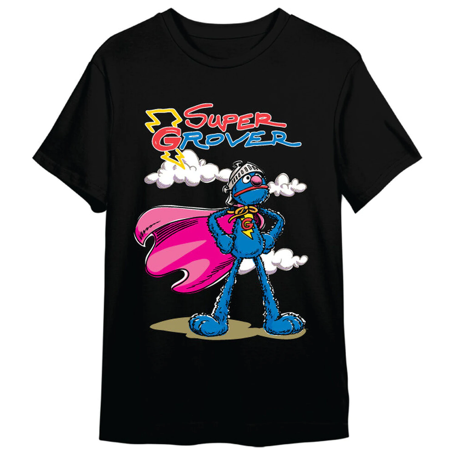 Sesame Street Super Grover Erwachsenen T-Shirt Produktfoto