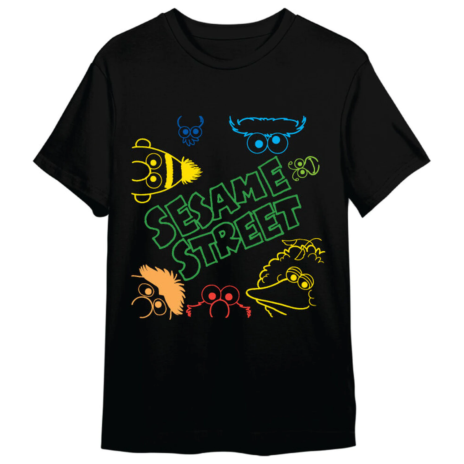 Sesame Street Faces erwachsenes T-Shirt Produktfoto