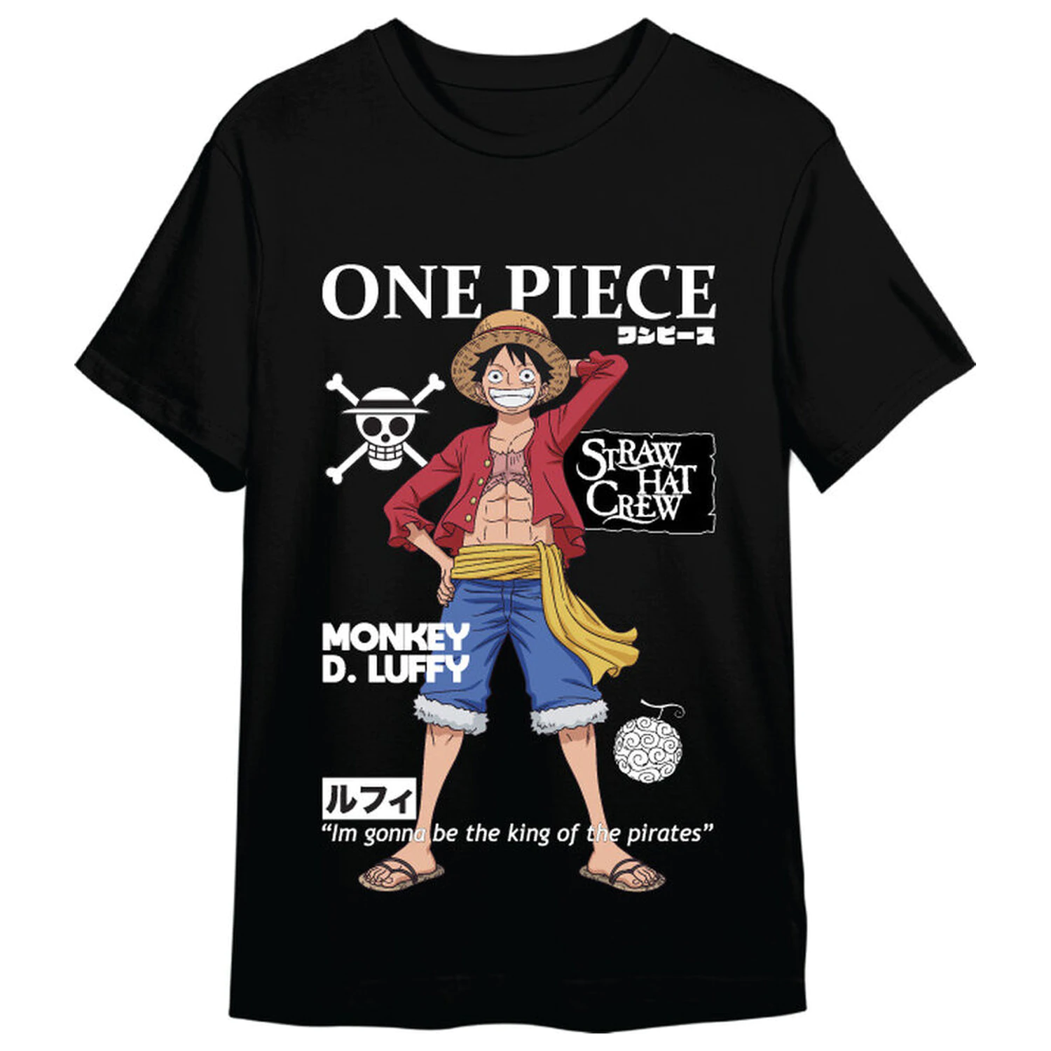 One Piece Monkey D. Luffy Erwachsenen-T-Shirt Produktfoto