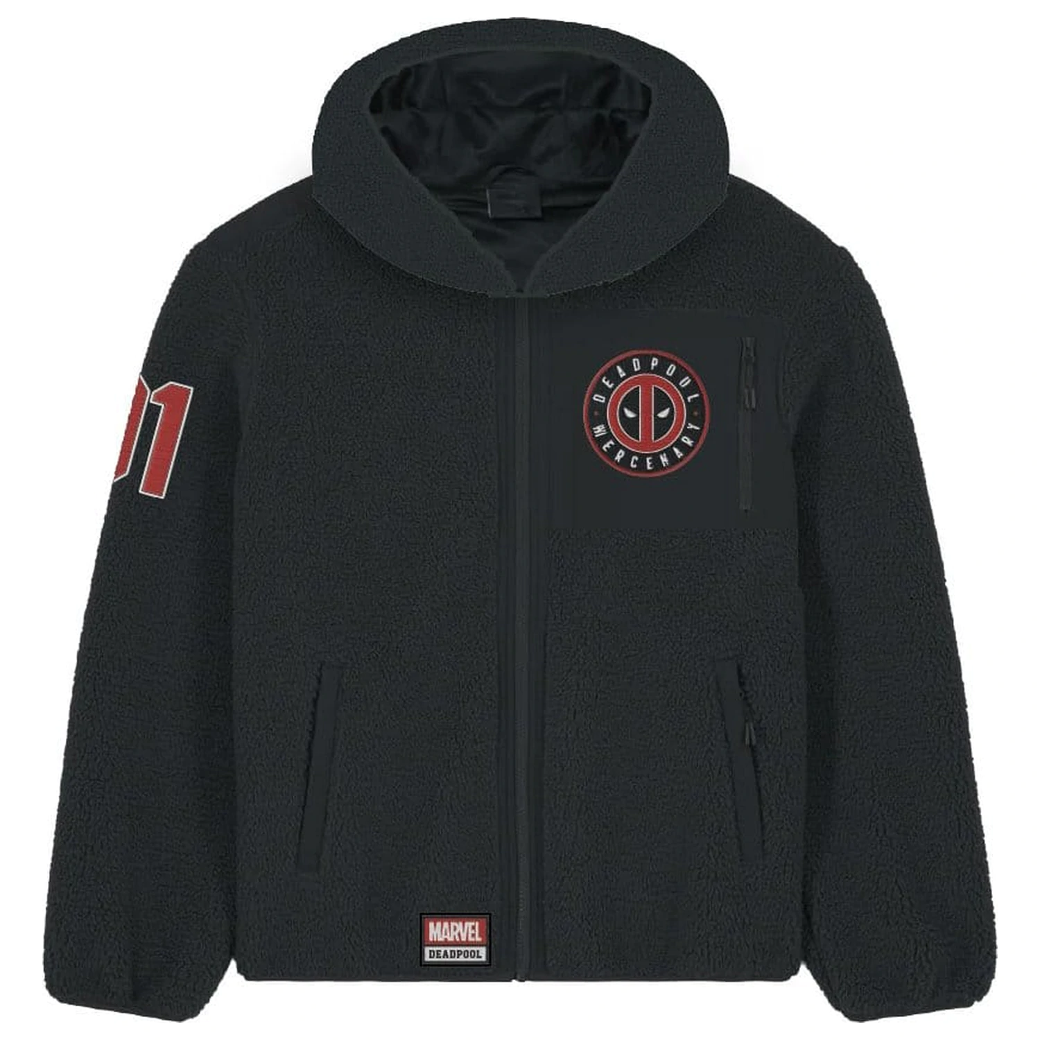 Marvel Sherpa Jacke Deadpool Logo Produktfoto